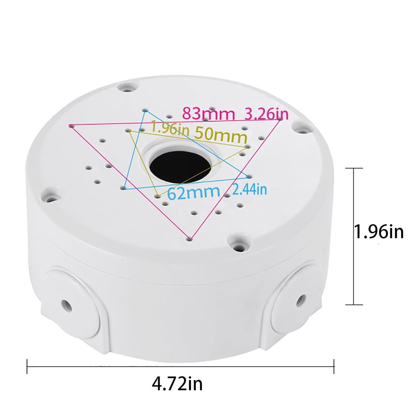 Universal Bullet Security Camera Junction Box Mount Bracket Plastic Rainproof Junction Box Mount Bracket for IP Camera Electric Enclosure, Indoor/Outdoor Wall Cable Junction Base Boxes (3 Pack)