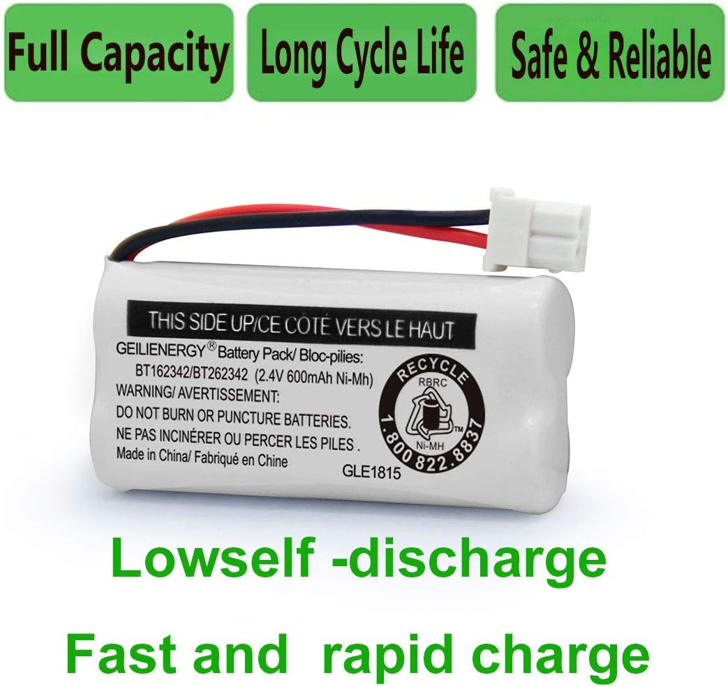 GEILIENERGY BT183342 BT283342 BT166342 BT266342 BT162342 BT262342 Battery Compatible with CS6114 CS6419 CS6719 CS6919 EL52300 CL80111 Cordless Handset Phone (Pack of 4)