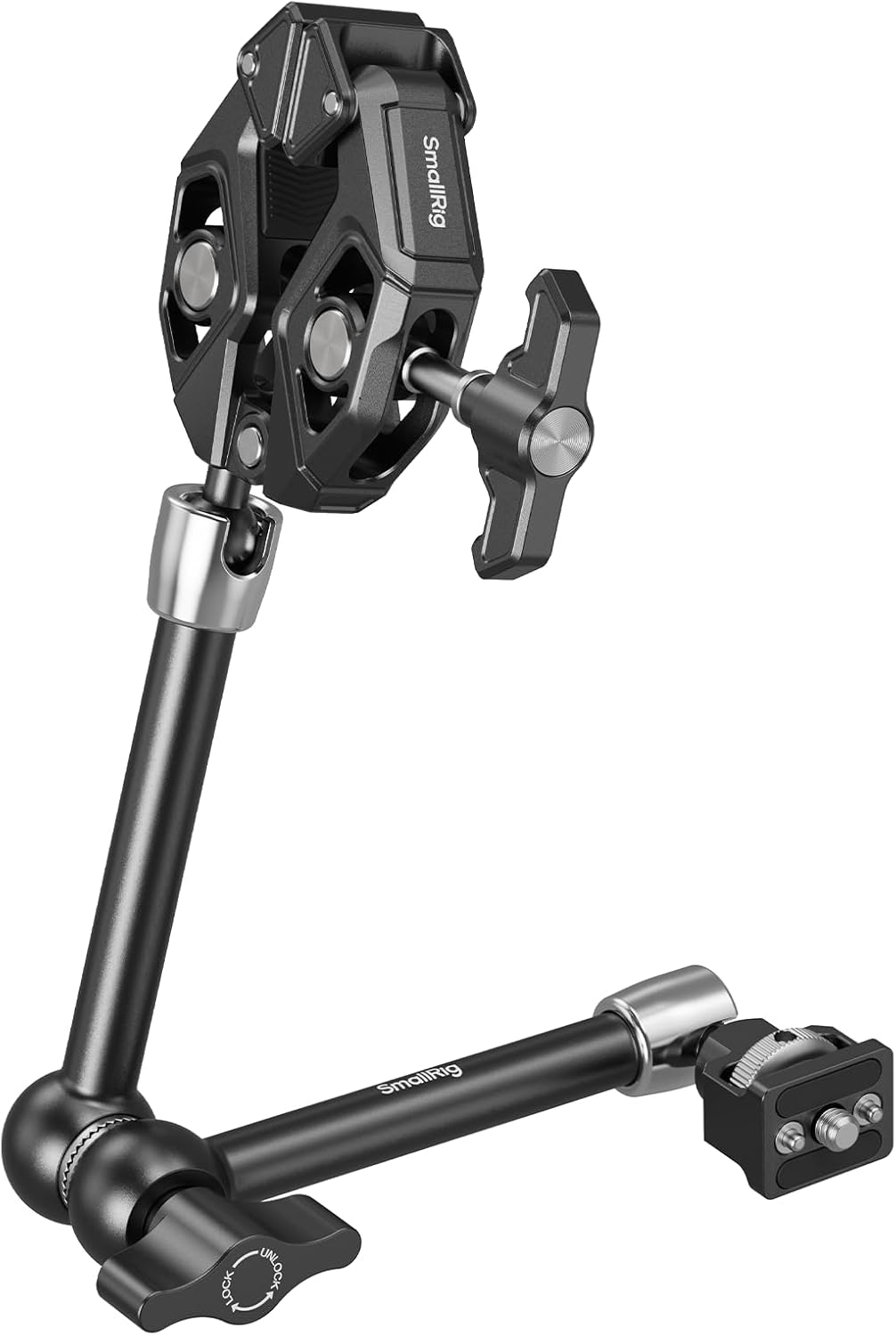 SMALLRIG Magic Arm Crab Claw Clamp, with Anti-Deflection Retractable Pin, 1.5kg Load Capacity for GoPro/for Insta360 / for DJI Action/for DSLR/for Light/for Monitor/for Phone- 5312