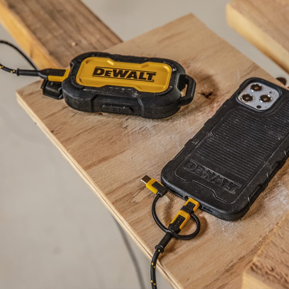 DEWALT Heavy Duty 3 in 1 Multi Charging Cord, 6ft Fast Charger Cord, Multi Charger Adapter with Lightning/Type C/Micro USB Port for iPhones/Samsung Galaxy/PS/Tablets/More