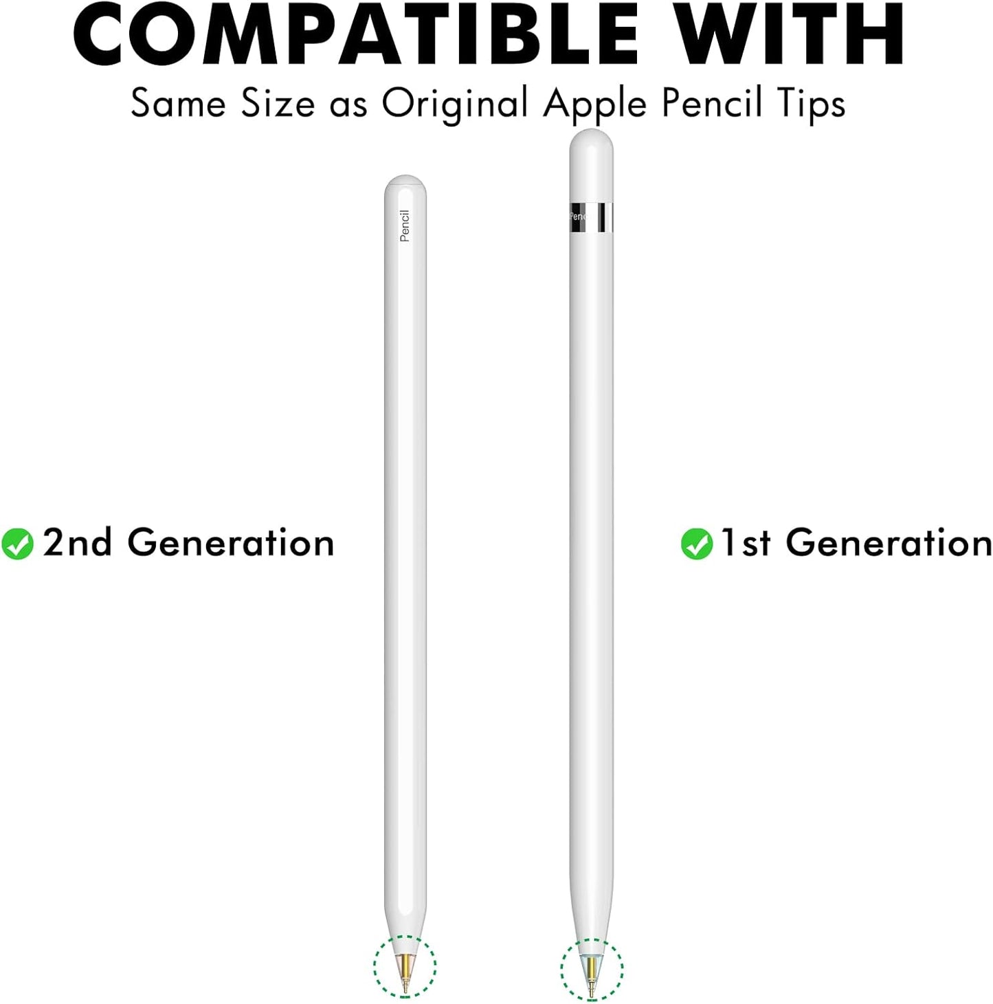 NIUTRENDZ 4 Pack Replacement Tips for Apple Pencil 2nd Generation and 1st Generation Fine Point Metal Tip, Wear-Resistant & Precise Control (1.95mm, Clear + Pink + Blue + Grey)