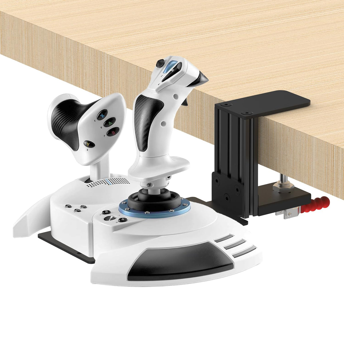 Flight Sim Game Joystick Desk Mount,Hotas Mount - Compatible with Thrustmaster T. Flight Hotas One/4/X,Sol-R2/Sol-R1,SimTask Farmstick,WINWING URSA MINOR Series,G Extreme 3D Pro,Turtle Beach VelocityOne Flightstick and PXN 2113 PRO