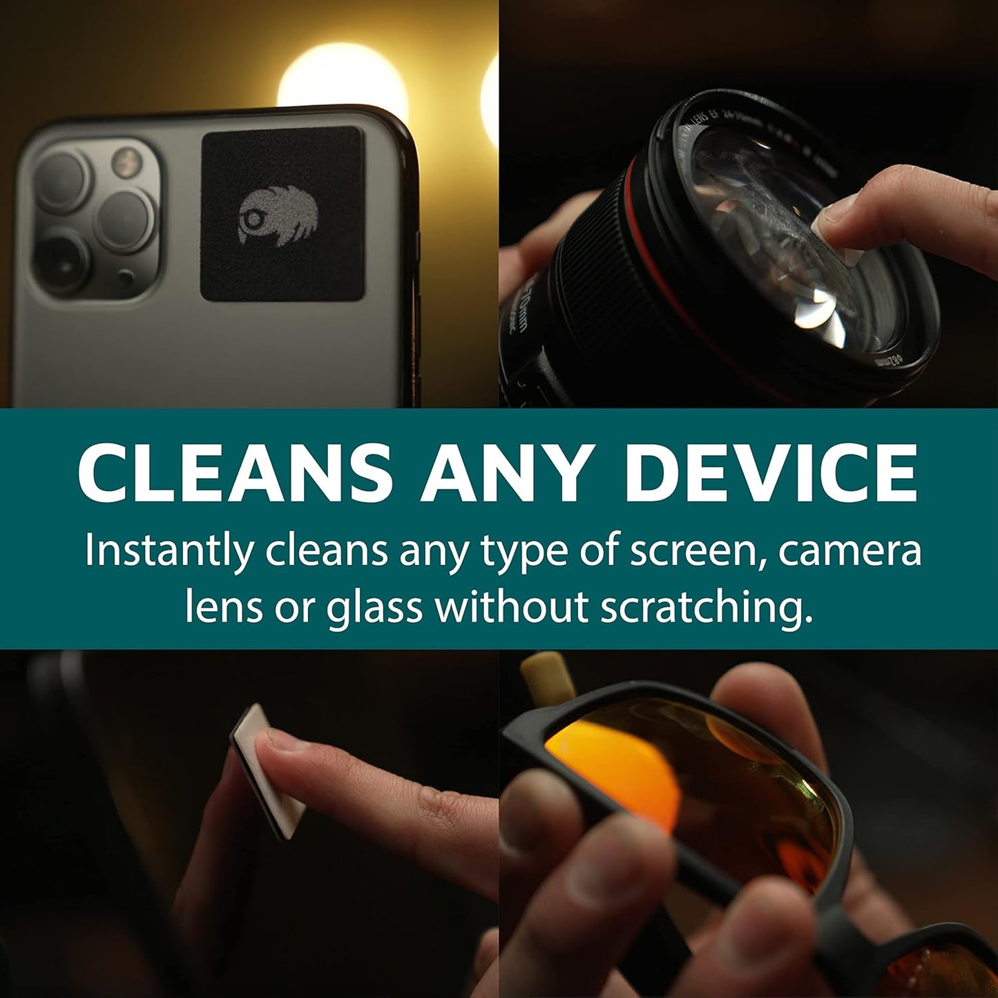 KUVRD Waterbear - Universal Screen Cleaners - Teeny Tiny Cleaning Tools for Your Lenses & Screens - 2-Pack - (2-Pad Sets)