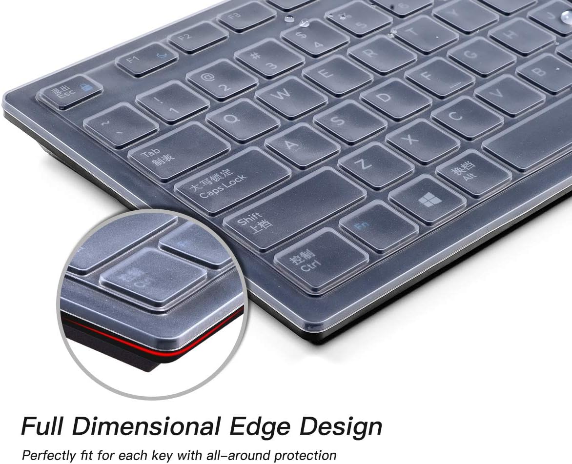 Keyboard Cover for Dell KB216 KB216b KB216t KB216d KB216p Wired & KM636 & Dell Optiplex 5250 3050 3240 5460 7450 7050 & Dell Inspiron AIO 3475/3670/3477 All-in one Desktop Keyboard Protector -Clear