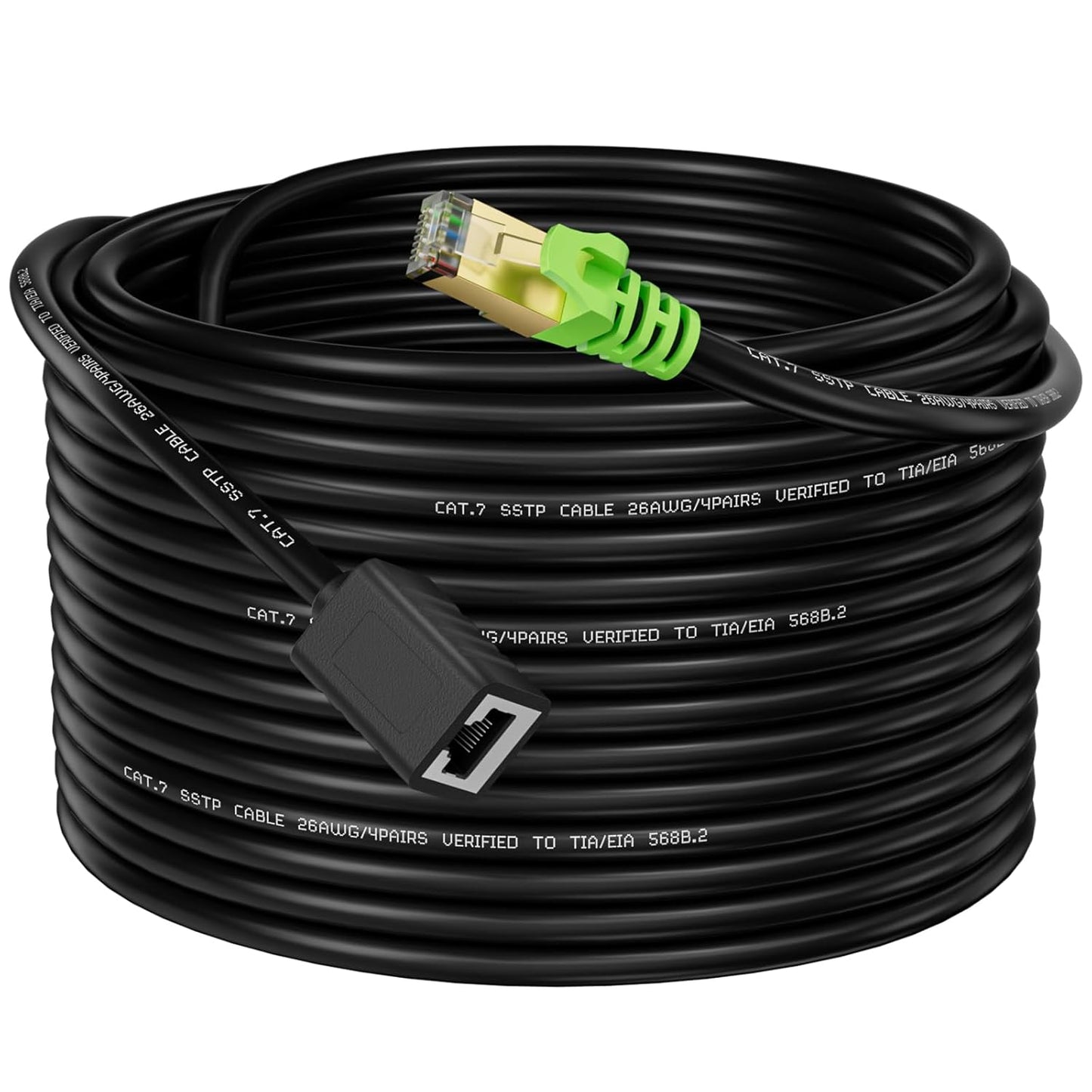 Ethernet Extension Cable 3ft, Network Cat6a Extension Patch Cable RJ45 Cords Shielded Male to Female Connector (3FT)