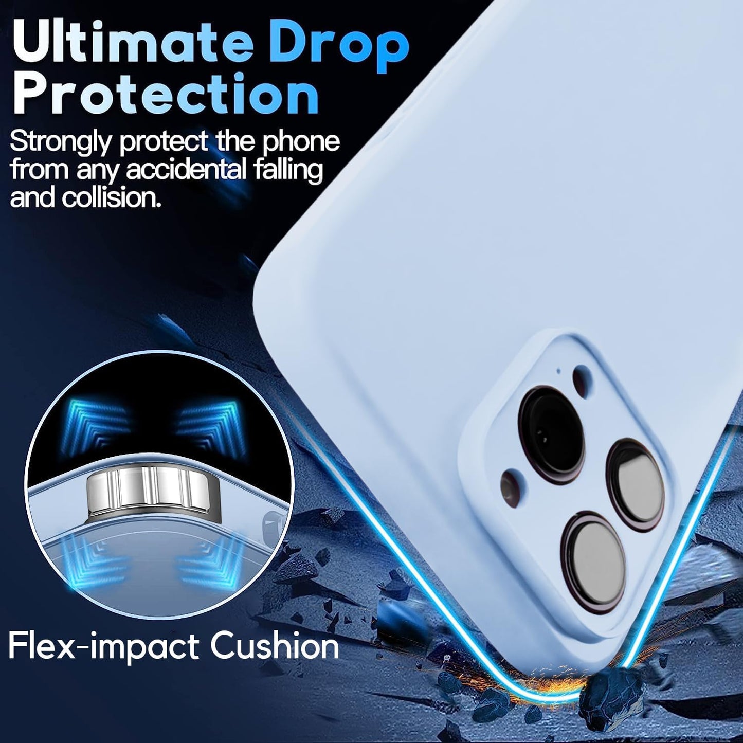 Blaspins Crossbody Lanyard Strap Case for iPhone 13 Mini, Neck Cross Body, Adjustable Holder Removable, Drop Protection Shockproof, Hands-Free Silicone Case 5.4 inch, 150 cm Strap, iP13mini - Blue