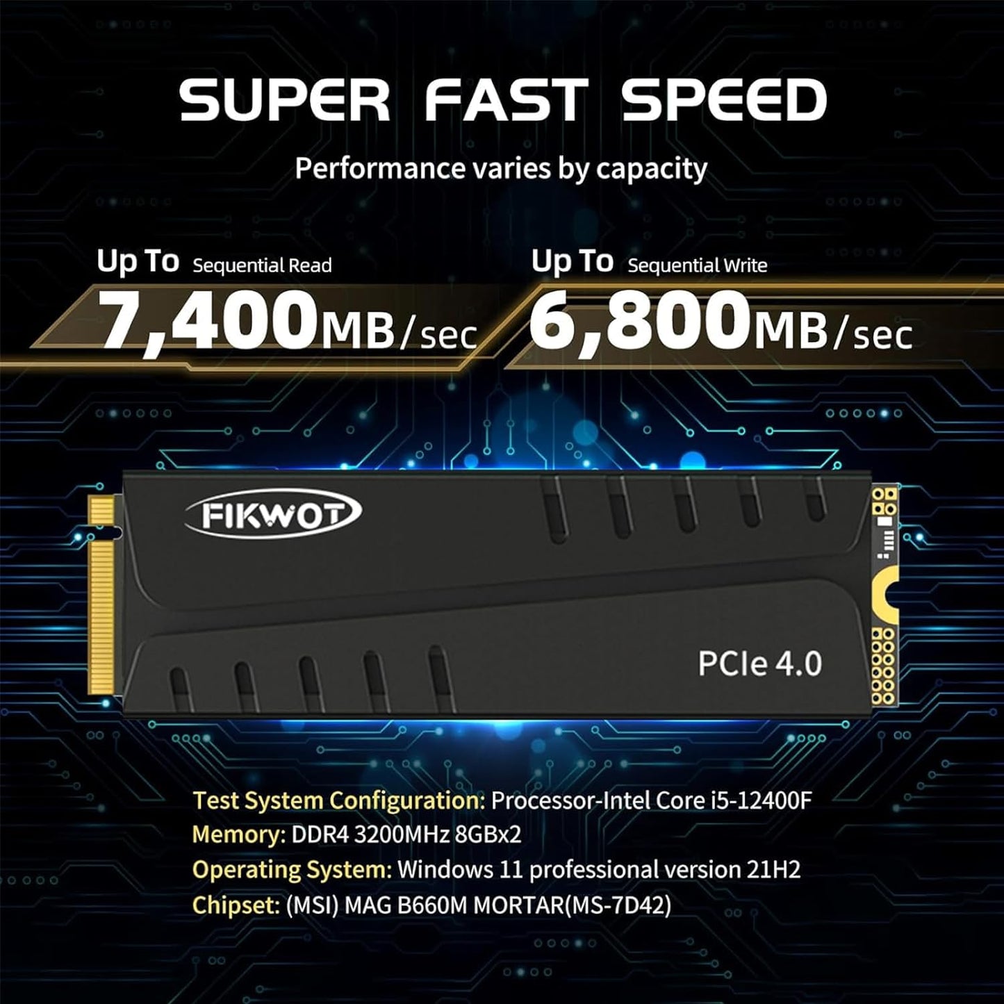 FN970 1TB M.2 2280 PCIe Gen4 x4 NVMe 1.4 Internal Solid State Drive with Heatsink - Speeds up to 7,400MB/s, Configure DRAM Cache, Compatible PS5 Internal SSD