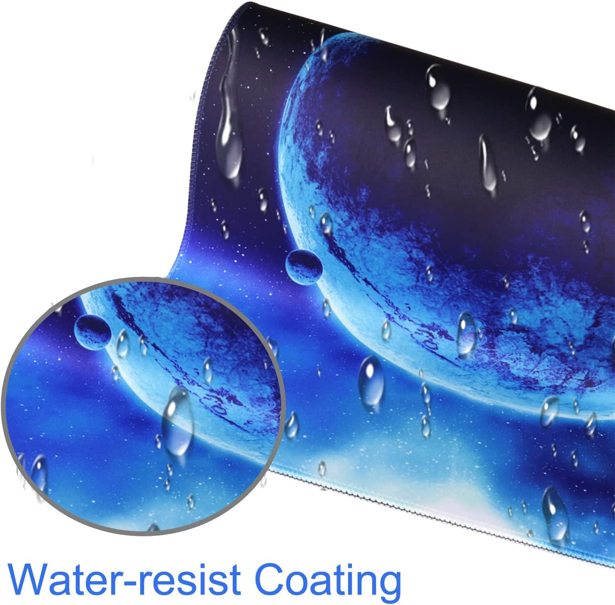 Naukay Gaming Mouse Pad, 31.5x15.7 inch Large Extended Computer Keyboard Mouse Mat, Water Resist Non-Slip Mousepad Rubber Base Long XXL Gaming Mousepad for Work, Office & Home, Space