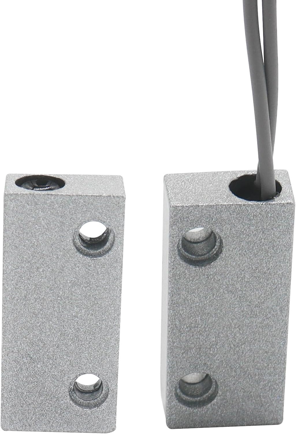Magnetic Reed Switch Wired Surface Mount Normally Open/Closed NC/NO Contact Sensor Alarm Magnetic Door Switch with 3 Wires, Zinc Alloy Sliver, MC-51