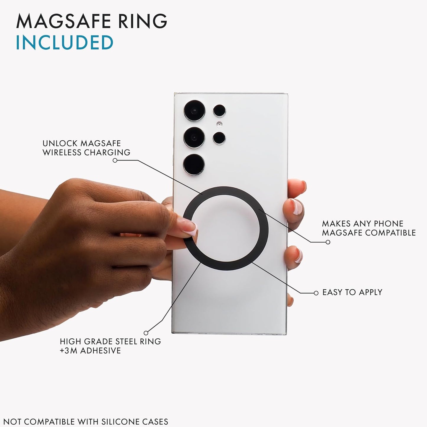 LoveHandle PRO MagSafe Compatible Magnetic Phone Grip - Phone Strap - Mount, Handle and Kickstand for Smartphone and Tablet - Magic Marble - Eligible for All MagSafe Devices