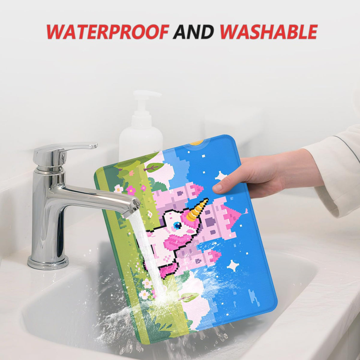 ITNRSIIET Mouse Pad Non-Slip Rubber Base Smooth Surface Stitched Edges Waterproof Durable Compatible with All Mice for Office & Gaming, Desk Accessory, 10.2x8.3x0.12 inch, PixelCastle