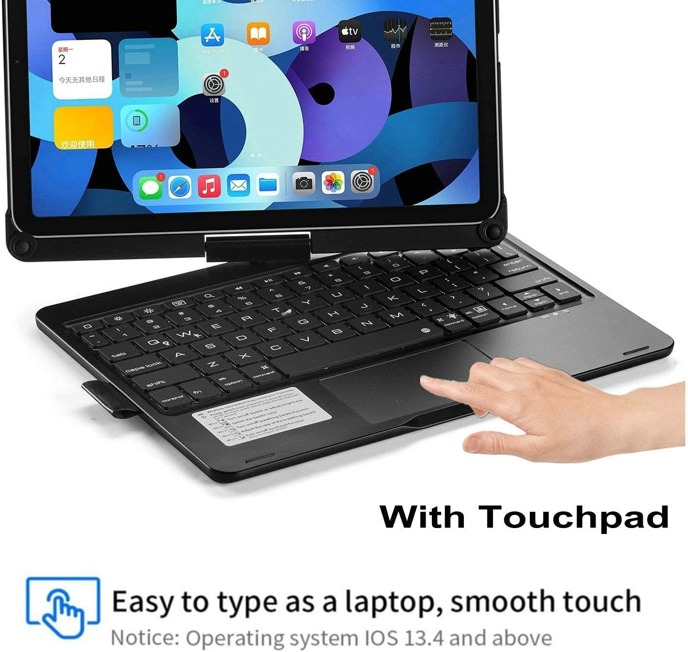 Touchpad Keyboard Case for iPad (A16) 11th Gen 2025/iPad 10th Generation 2022, Backlit Trackpad Keyboard Folio Smart 360° Rotatable Stand Cover with Pencil Holder, Rose Gold