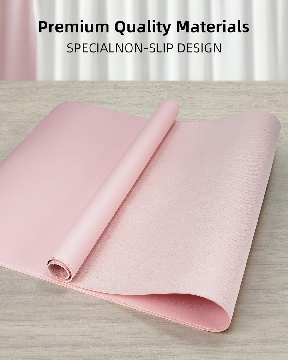 Large Desk Mat 55"x24" - Premium Non-Slip Desk Pad, Waterproof and Scratch-Resistant Office Desk Protector, Large Desk pad Workspace Mat for Home and Office(Light Pink)