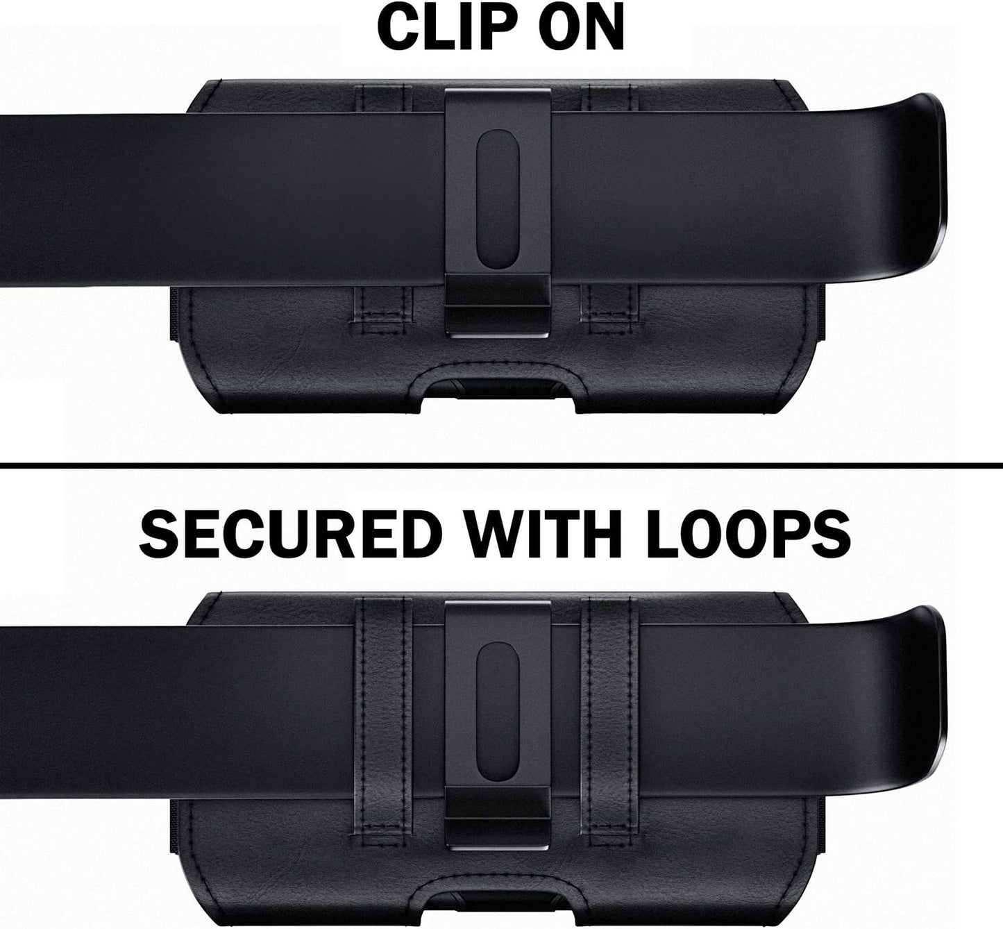 DeBin Case for Galaxy S25 Ultra S24 Ultra 5G, S24 FE, S23 Ultra, S22 Ultra, S21 Ultra, Note 20 Ultra - Cell Phone Belt Holster with Clip Pouch Holder Cover (Fits Samsung Phone with Case on) Black