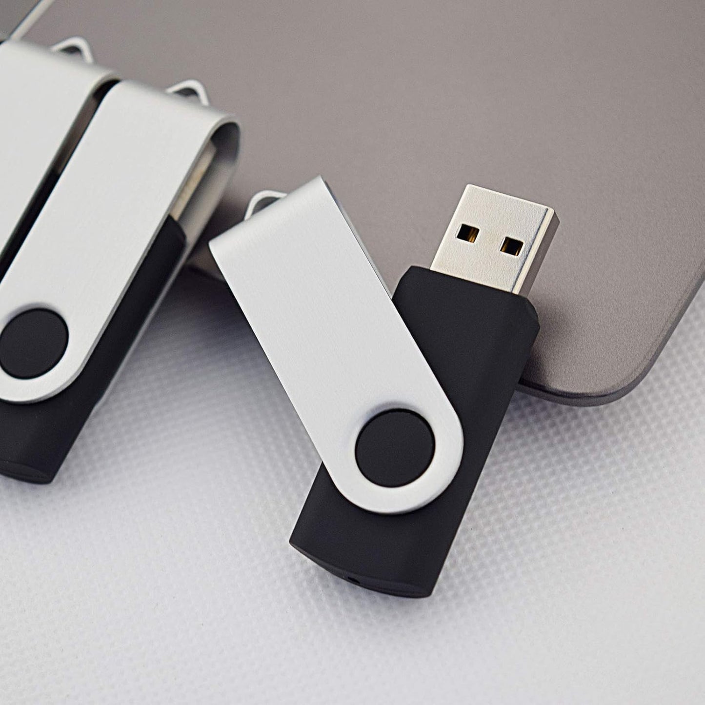KOOTION 50pcs 4 GB USB Flash Drive 4GB Flash Drives 50 Pack Thumb DriveSwivel Memory Stick Jump Drive, Black