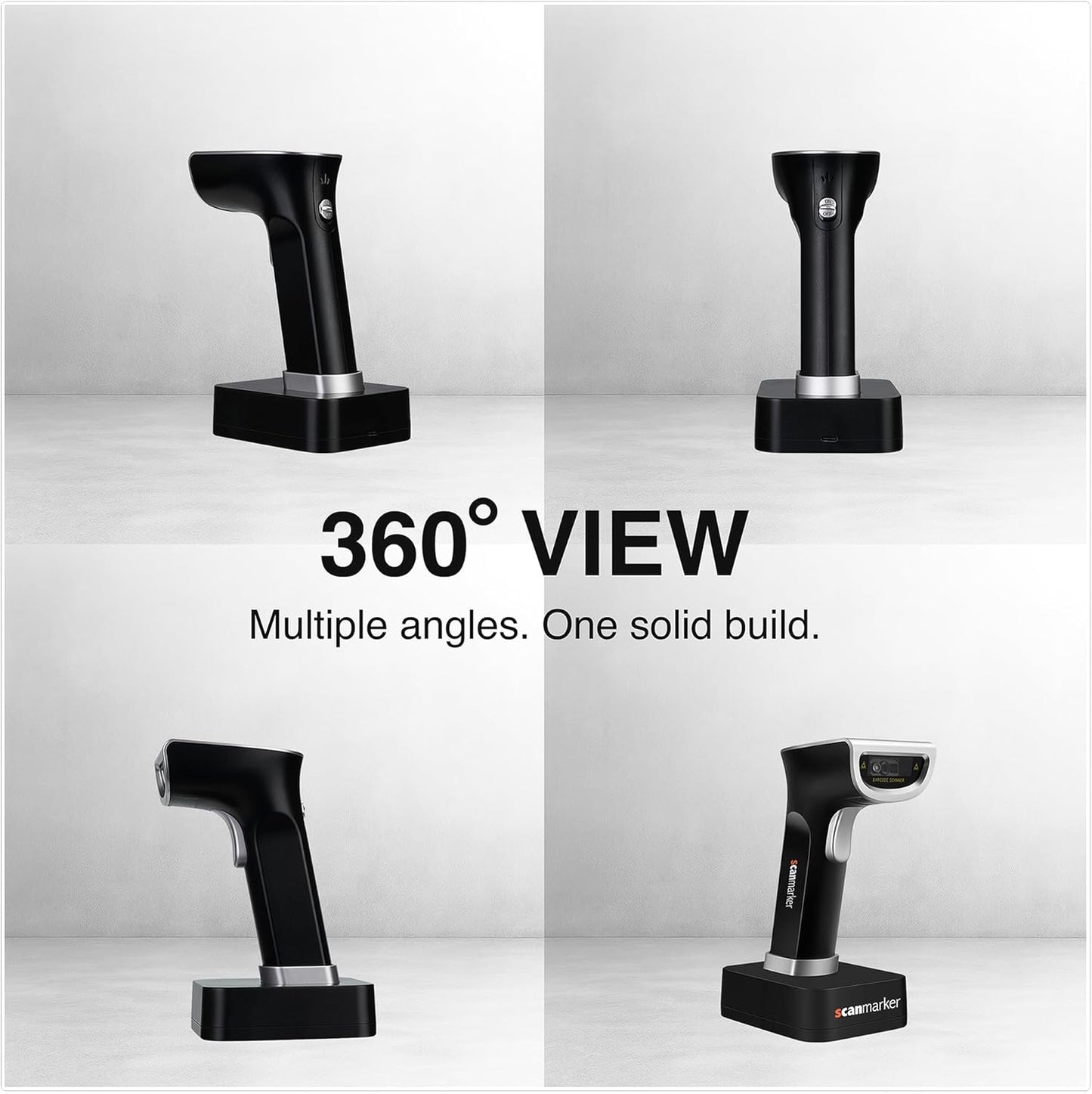 Scanmarker 1D/2D Wireless Barcode Scanner – Boost Speed & Accuracy with Bluetooth & 2.4G Modes – Handheld QR Code Scanner with Charging Stand for Easy scanning on Laptop, iOS & Android