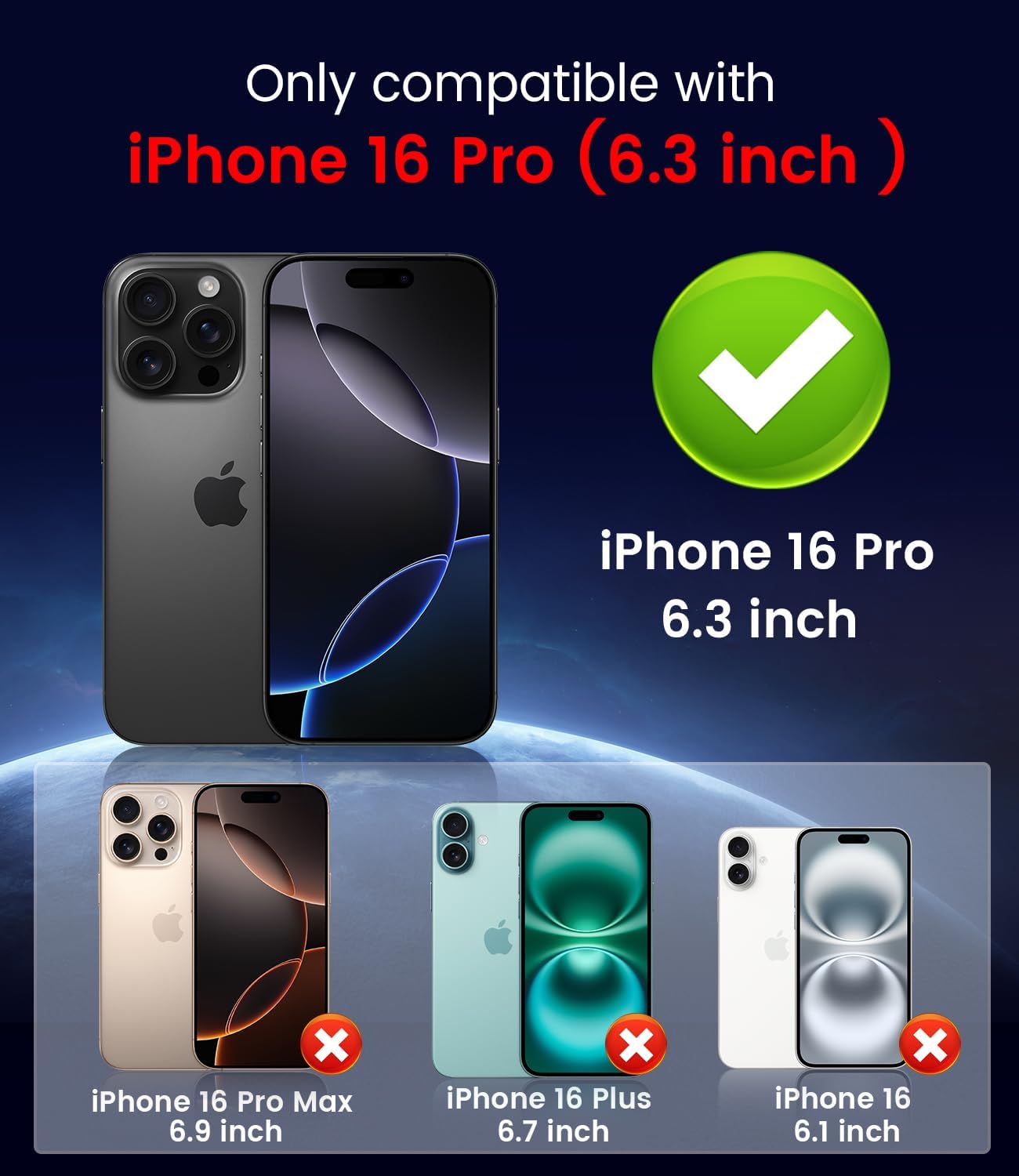 Magnetic for iPhone 16 Pro Case [Compatible with MagSafe][Built-in Camera Lens Protector] Slim Soft Silicone Bumper Shockproof Metallic Luster Phone Case (Black)