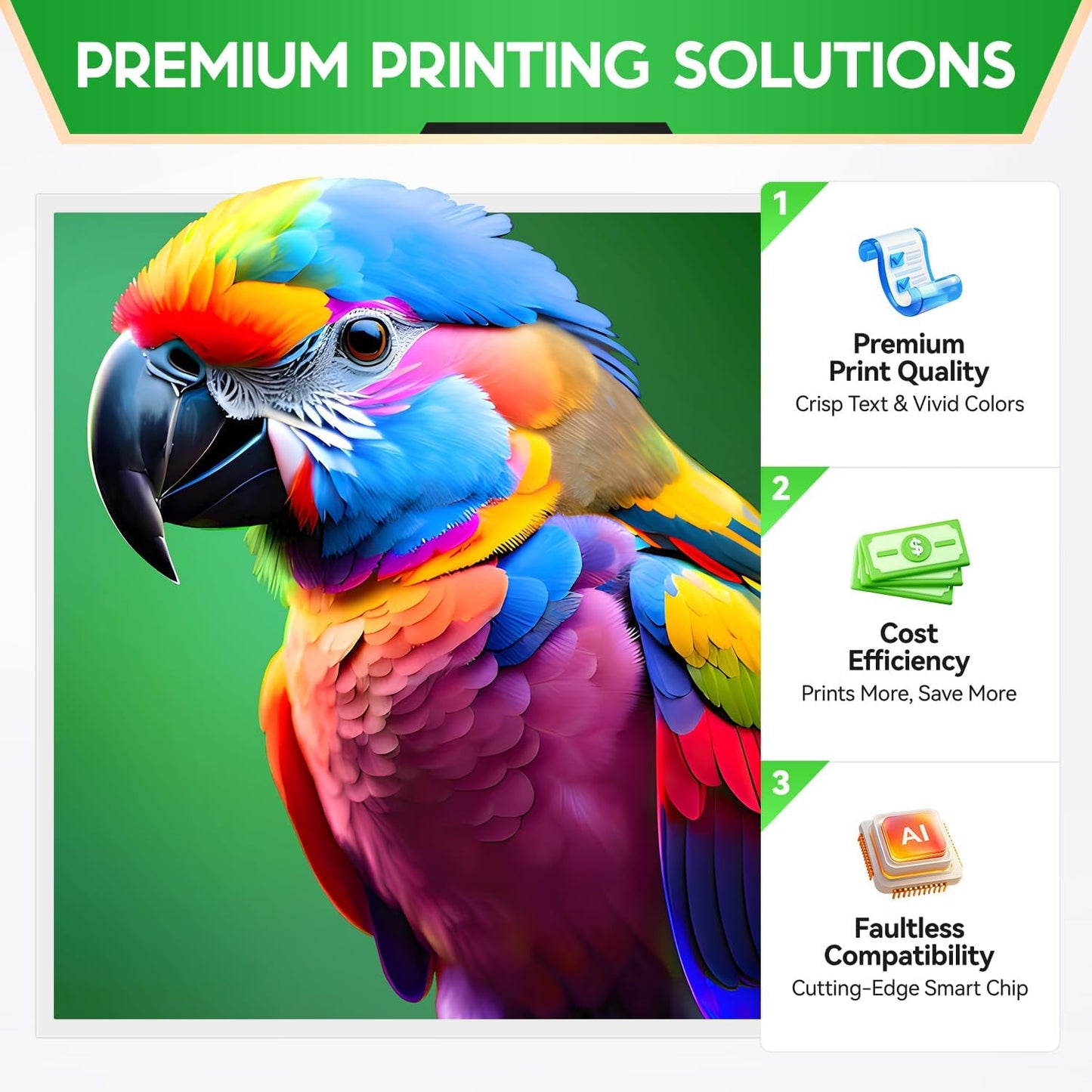 67XL Ink Cartridges Black Tri-Color Combo Pack Replacement for HP Ink 67 67XL Compatible with DeskJet 2855e 2755e 2700 2700e 2800e 4155e 4255e 2734e 4100 2827e 4100e Envy 6055e 6000 6400 6455e Printer