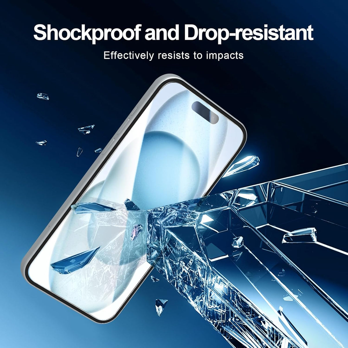 NEW'C 3 Pack Designed for iPhone 16, iPhone 15 Screen Protector (6.1 inches),Enhanced Tempered Glass Protection with easy installation tool included,Ultra Resistant