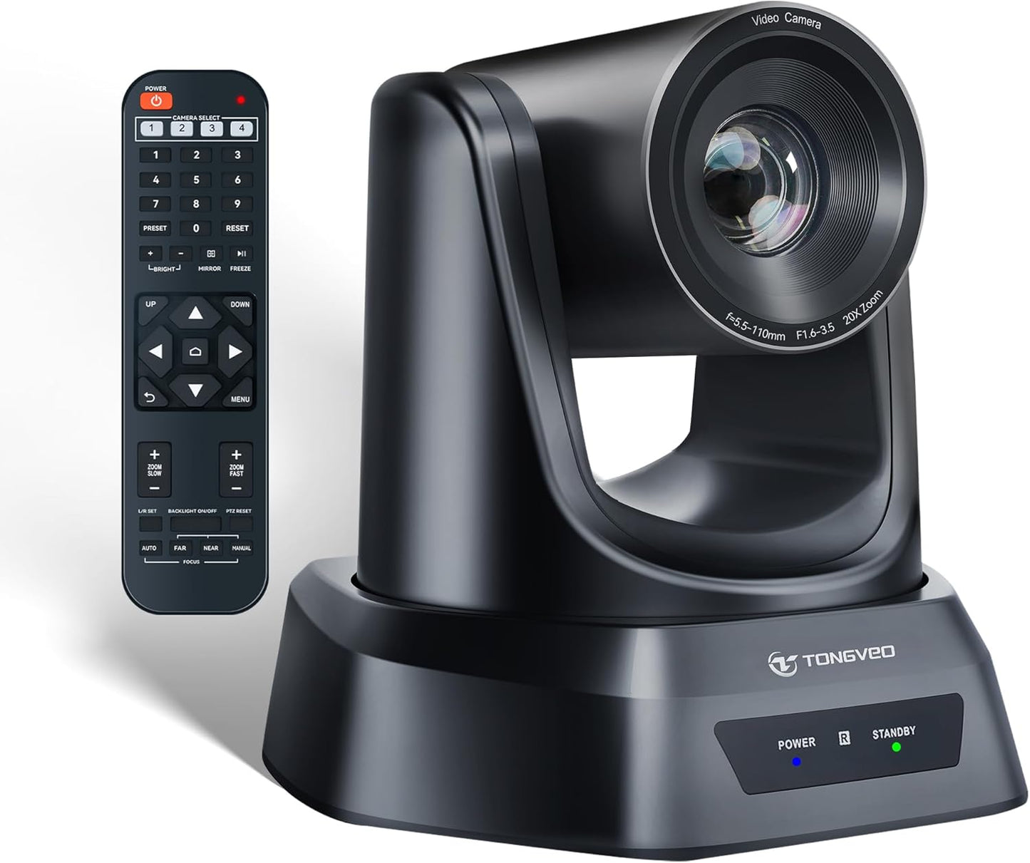 PTZ Camera 20X Optical Zoom HDMI IP Live Streaming SDI USB3.0 1080P 60fps PoE Supports for Church Services Worship Education Video Conference with OBS vMix Wirecast Zoom YouTube and More