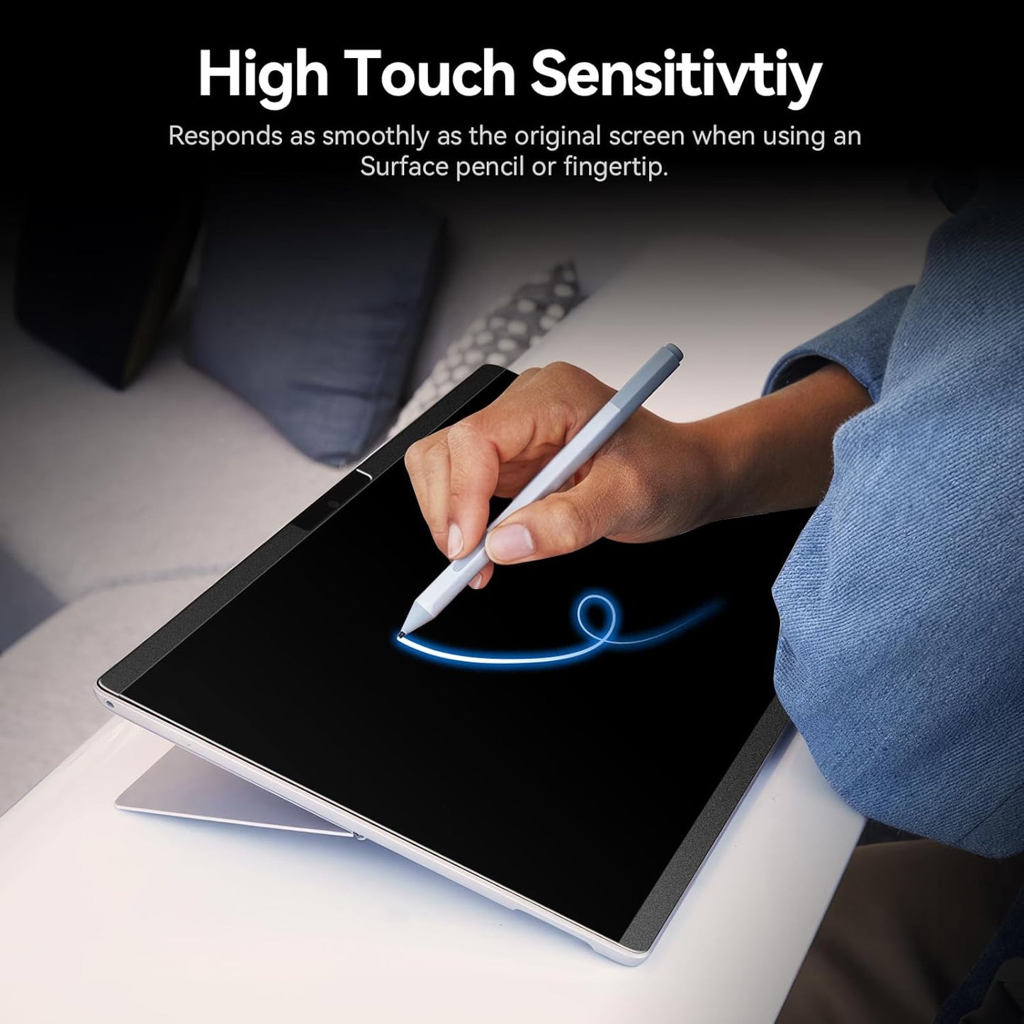 Magnetic Privacy Filter Compatible with 13.5 Inch Surface Laptop 5/4/3/2/1, Removable Anti-Glare Blue Light Laptop Privacy Screen Black Security Private