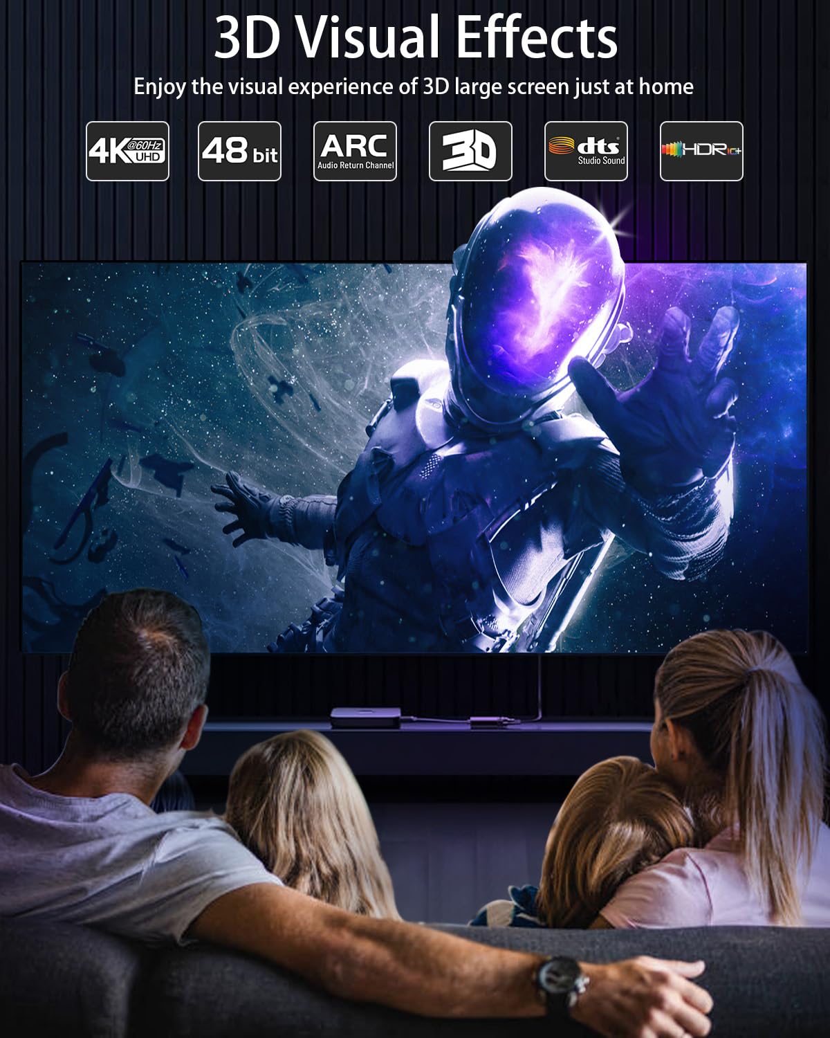 LEADSTAR HDMI Cable 4K 60 ft Fiber Optic, 4K 60Hz 18Gbps High Speed HDMI 2.0 Cord Braided | Ultra HD, HDR10, 1080p, eARC, 3D, HDCP 2.2 | for Xbox, PS5, TV, Laptop, Monitor