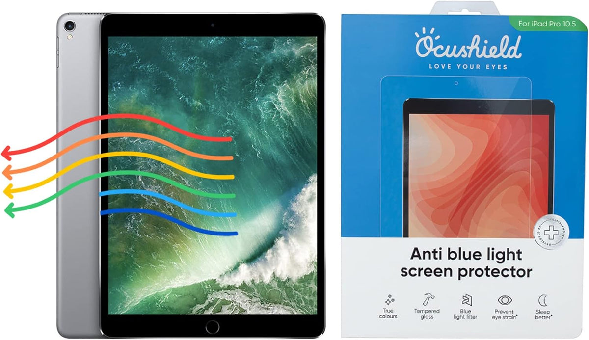 Ocushield Anti Blue Light Screen Protector for Apple iPad Pro 10.5" (2nd Gen, 2017)/iPad Air 3 (2019) - Blue Light Filter for iPad - Eye Protection - Accredited Medical Device - Anti-Glare