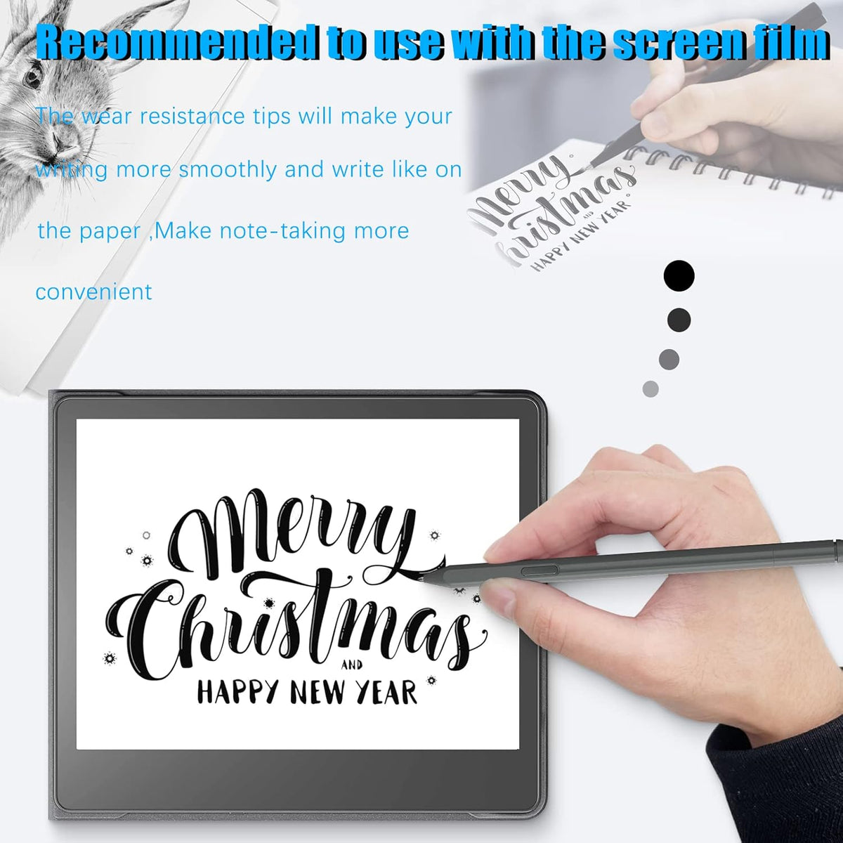 No Wore Out Titanium Alloy Replacement Fine Tips fit for Kindle Scribe Basic and Premium Pens Digital Pen, Smooth Ballpoint Note Taking Backup Nibs,2 Pcs,Gray