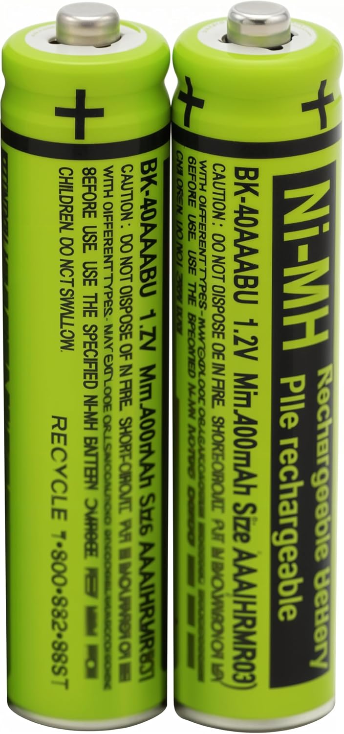 2 BK-40AAABU 1.2V 400mAh Battery Packs for Panasonic BK40AAABU Highpower Corun Cordless Phone
