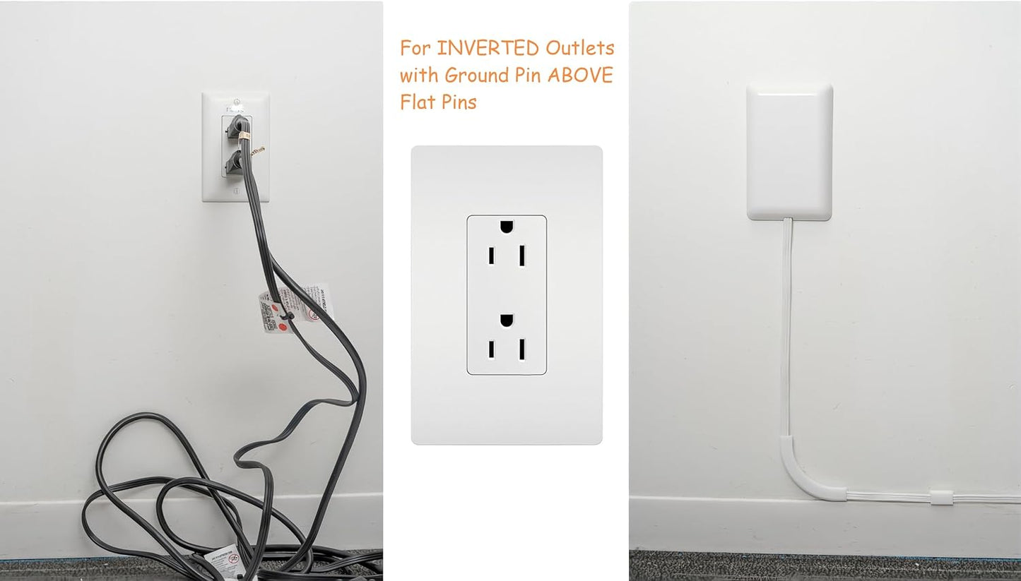 Sleek Socket Original & Patented Ultra-Thin Outlet Concealer with Cord Concealer Kit, Flat Extension Cord with Multi Outlets Power Strip, Ideal for Home Improvement, Hide Bulky and Messy Cords