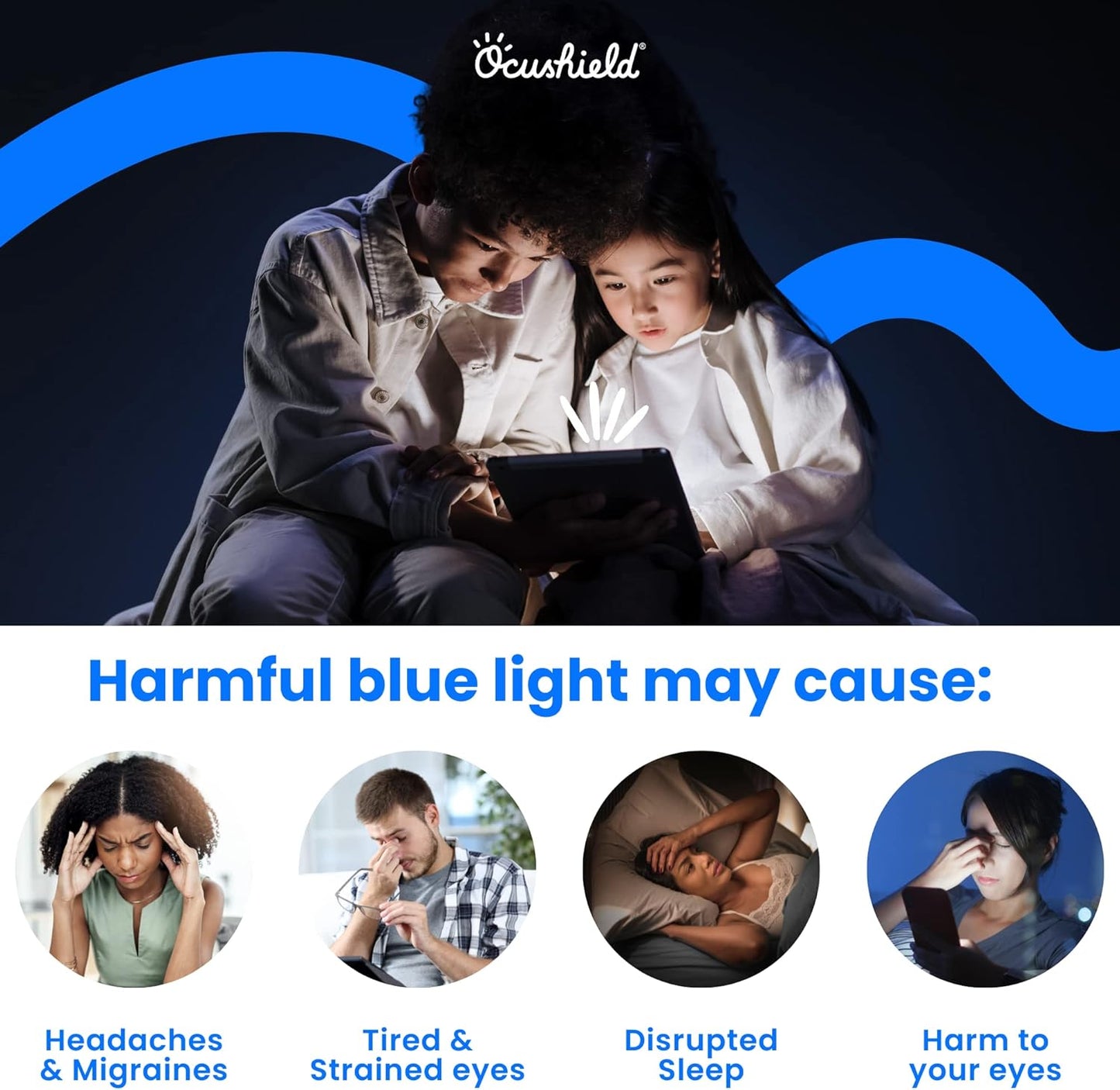 Ocushield 27” (16:9) Anti Blue Light Screen Protector with Privacy Filter for Laptops and Computer Monitors - Anti-Glare - Easy Install - Anti-Fingerprint - Reduce Eye Fatigue (598 x 337 mm)