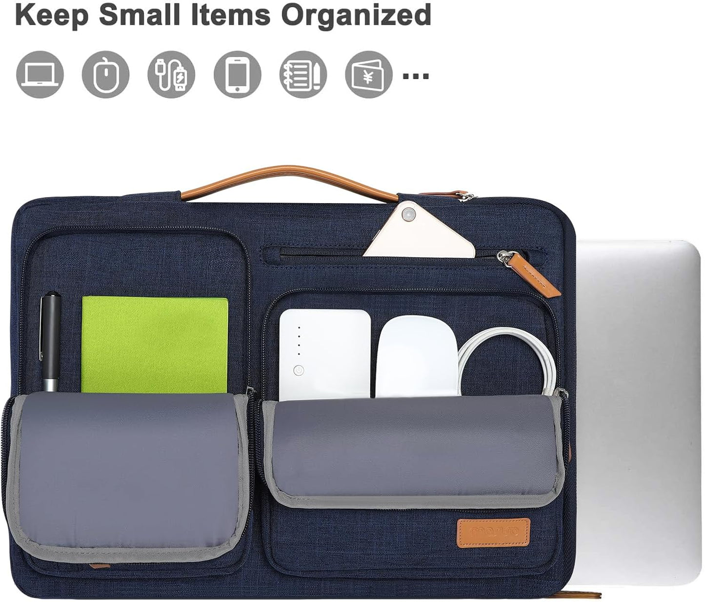 MOSISO 360 Protective Laptop Case 17.3 inch, 17-17.3 inch Laptop Sleeve Compatible with Dell, HP, Lenovo, Asus, Acer, Alienware, Side Open Carrying Case with 4 Zipper Pockets&Handle, Navy Blue