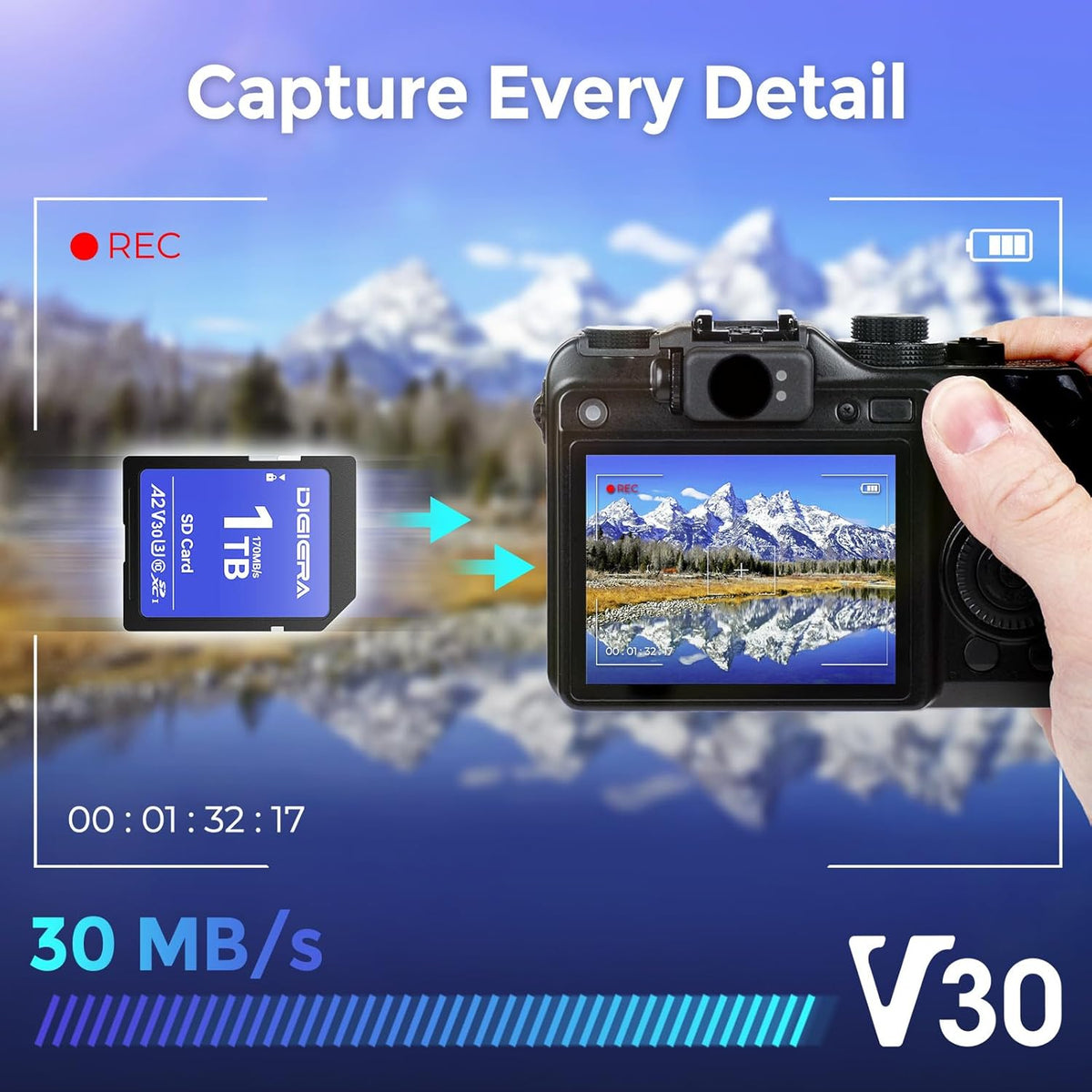 1T LS100 SDXC UHS-I Memory Card - up to 170MB/s, C10, U3, V30, 4K UHD, SD Card for Computers, Digital Cameras, Home Theatre Devices, Car Navigation Systems (1 Pack)