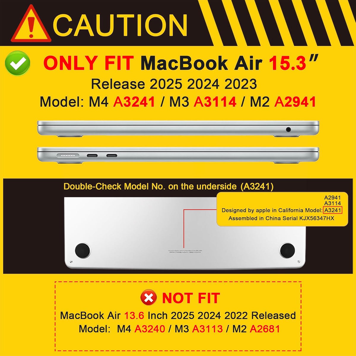 MEEgoodo for M4/M3/M2 MacBook Air 15.3 inch Case 2025 2024 2023, Case Fit Model (A3241/A3114/A2941) for MacBook Air 15 inch, Laptop Hard Shell with Keyboard Cover, Golden Lilies