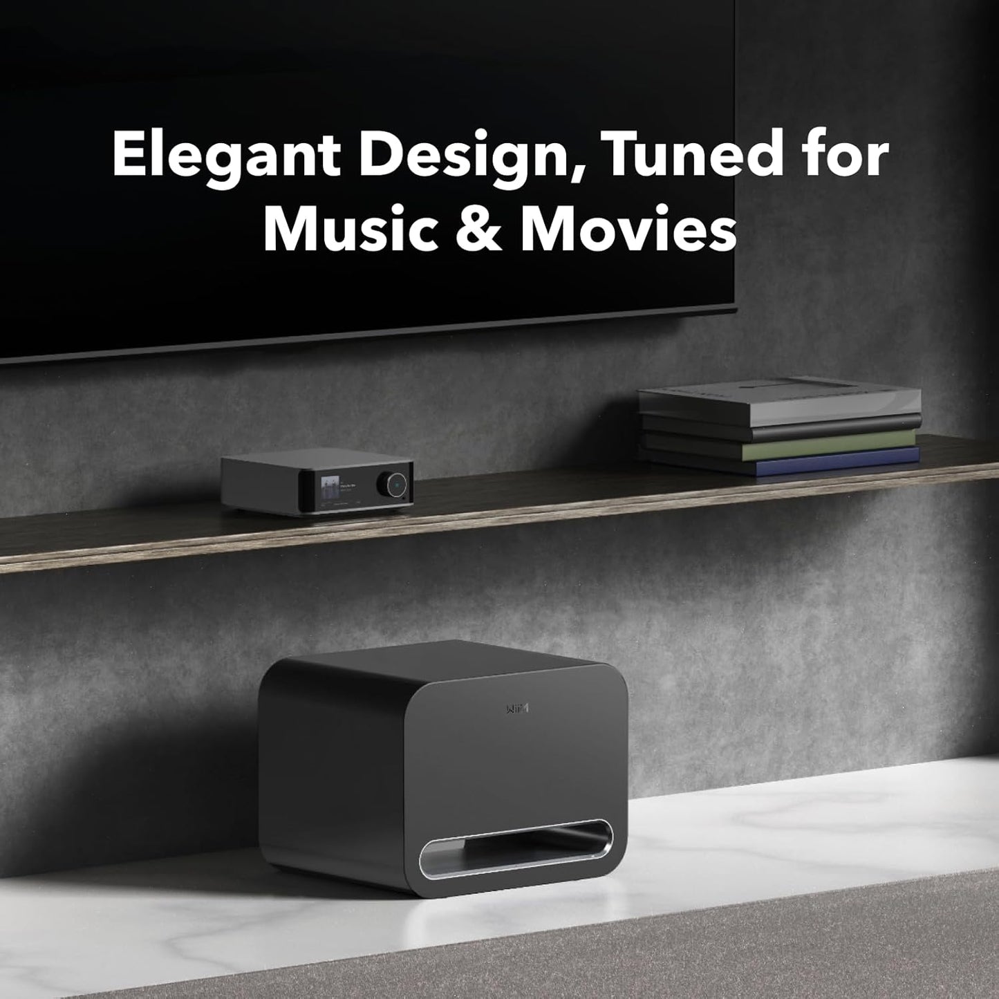 WiiM Sub Pro – 8" 250 W Wireless Smart Subwoofer | AI RoomFit™ Calibration | Wi-Fi 6 & Bluetooth 5.3 | 25 Hz Deep Bass | Works with WiiM Streamers, Amps & Any RCA Sub-Out System | Black