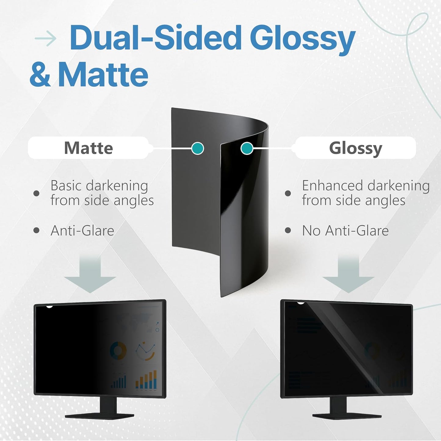 VINTEZ 24 Inch 16:9 Privacy Screen for Computer Monitor and Laptop - Anti Glare Protector Film Blue Light Filter Eye Protection - Computer Screen Privacy Shield, [1 Pack]