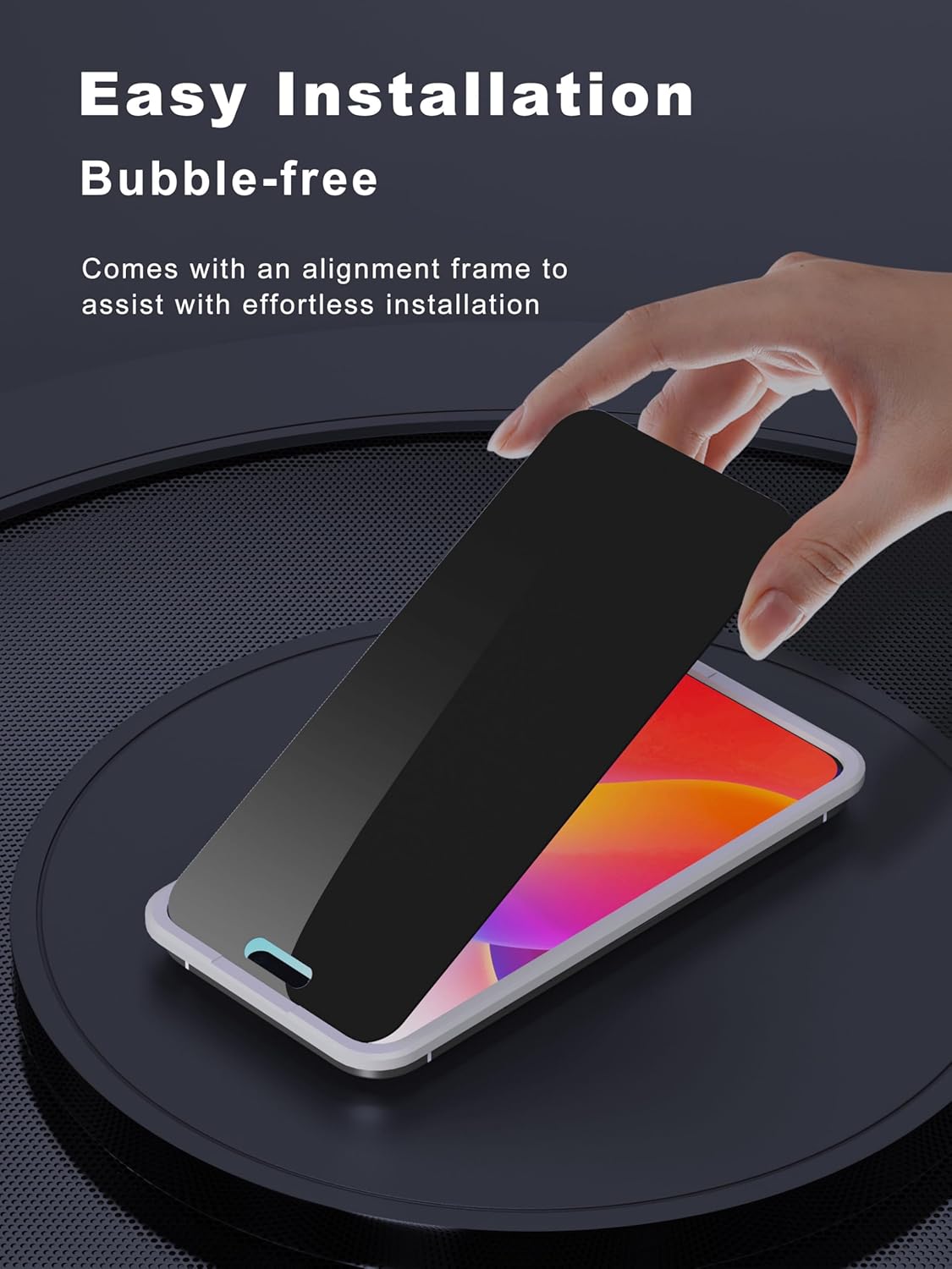Compatible for iPhone 16 Plus Privacy Screen Protector 6.7 inch, Anti Spy Anti Blue Light HD Tempered Glass Screen Protector Easy Installation, Case Friendly, 2 Pack Black