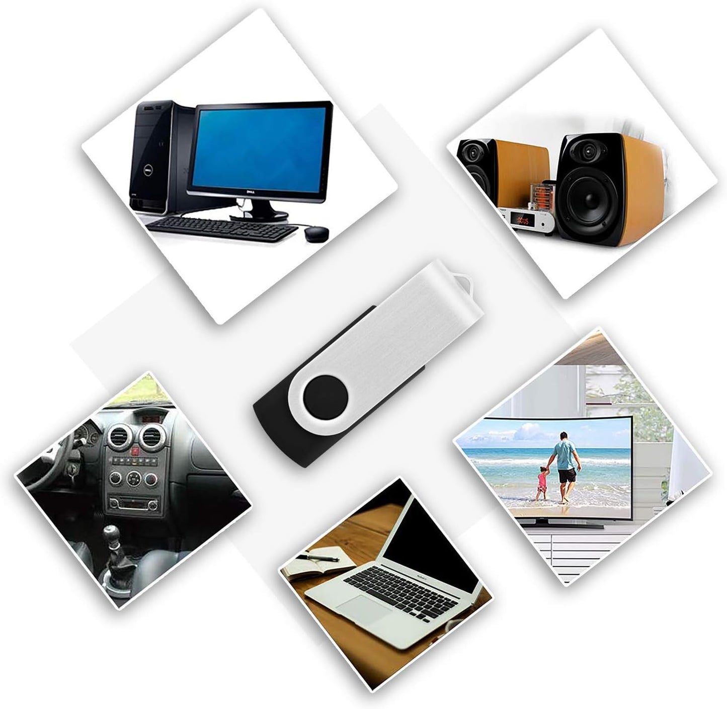 Wholesale Bulk 2GB USB Flash Drives 50 Pack, KOOTION Thumb Drive Flash Drives Swivel Memory Stick 2G USB Stick, Black 50 Pcs