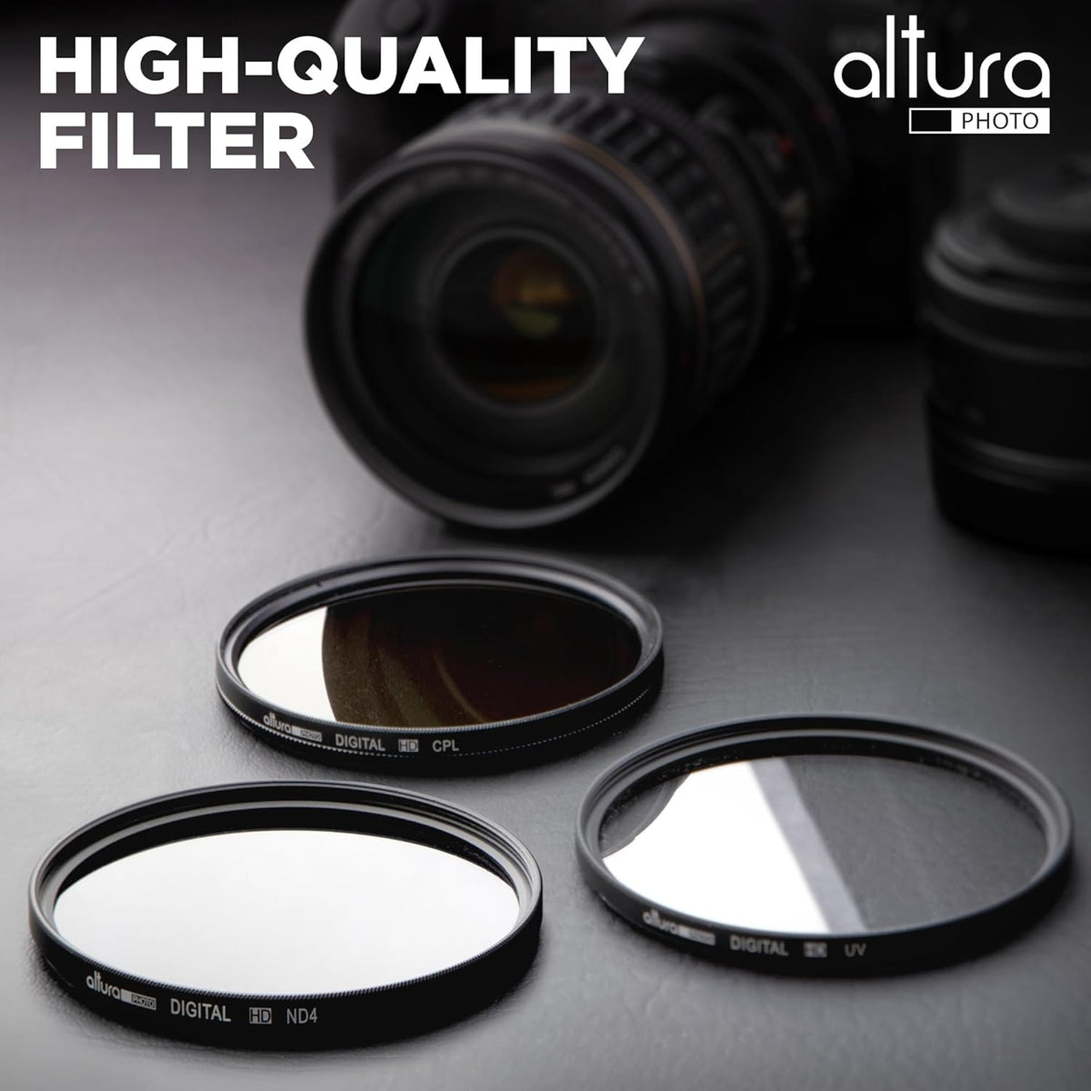 Altura Photo 49mm Lens Filter Kit - Multi-Coated UV Protector, CPL Polarizing and ND Neutral Density Filters + Case for Camera Accessories & Lenses