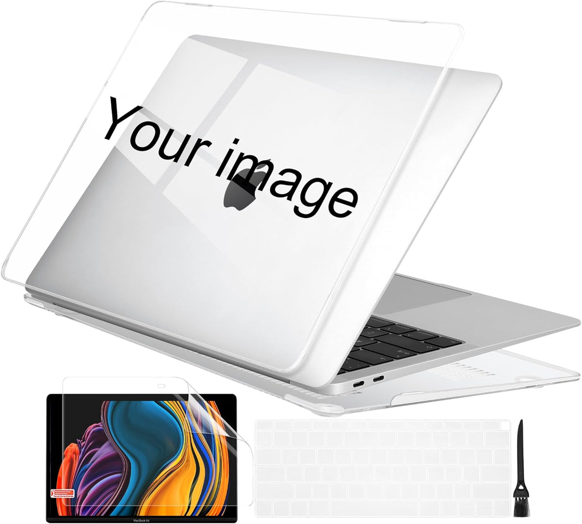 Batianda Customizable Case for M1 MacBook Air 13 Inch Model A2337 A2179 A1932 2021 2020 2019 Release,3D Painted Hard Shell with Keyboard Cover & Screen Protector