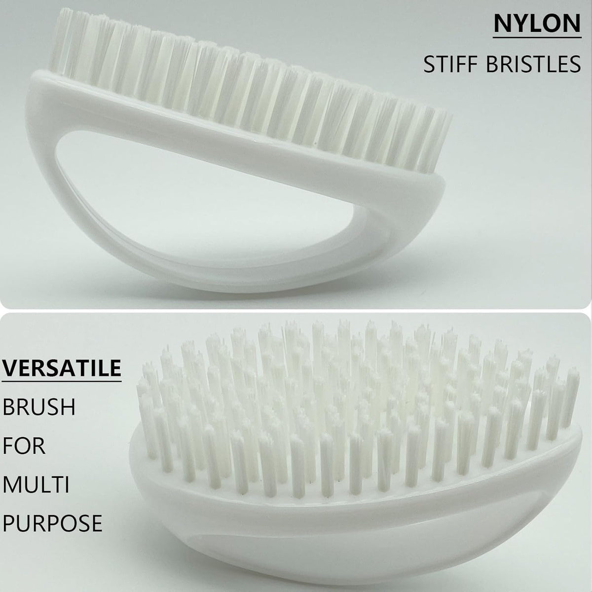 Scrub Brush for Cleaning Scrubbing Heavy Duty Stiff Nylon Bristles Cleaning Brush Multi-Purpose, White & Small Size