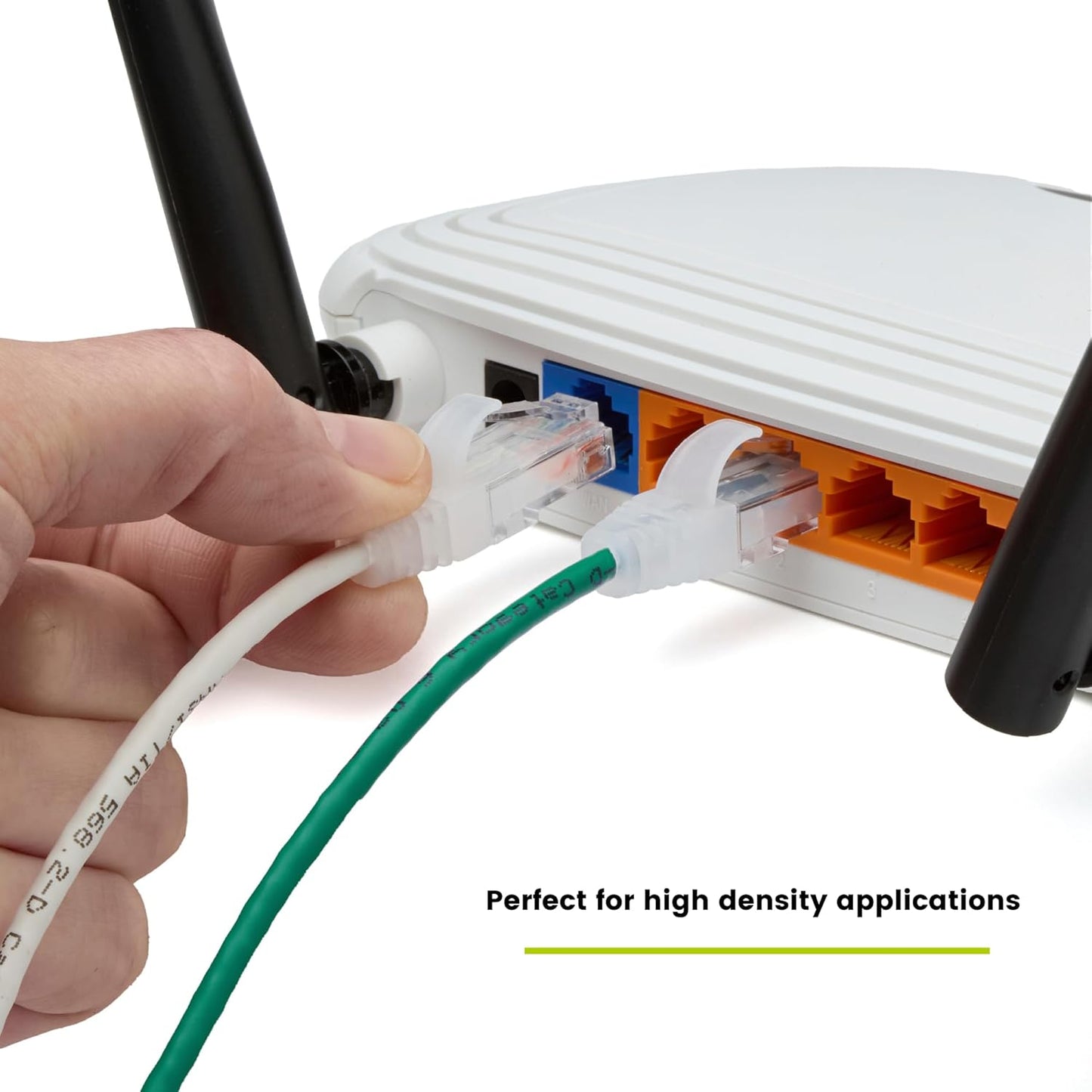 TRUECABLE Cat6 Component Rated Patch Cable, Unshielded (U/UTP), 10ft, Green, 28AWG Solid Copper, Snagless 10G High-Speed Ethernet Cable, PoE++ 4PPoE 100W, UL Listed, RoHS-3, 5 Pack