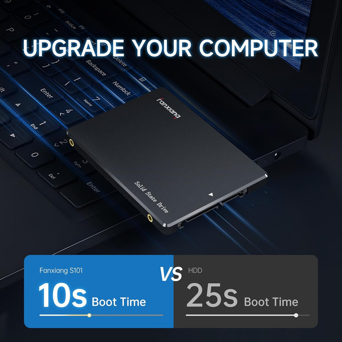 S101 250GB SSD SATA III 6Gb/s 2.5" Internal Solid State Drive, Read Speed up to 550MB/sec, Compatible with Laptop and PC Desktops(Black)