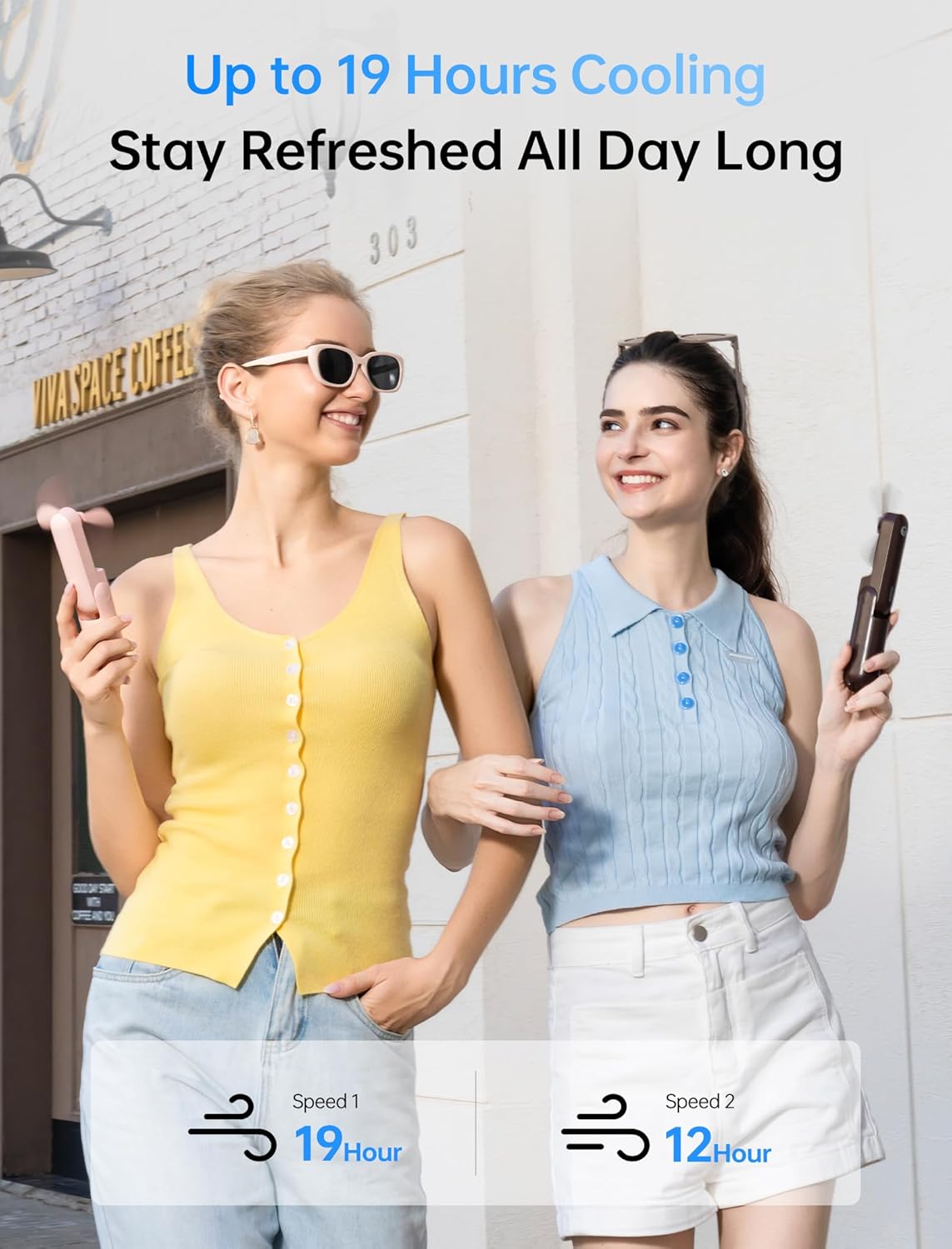JISULIFE Handheld Mini Fan, 3 IN 1 USB Rechargeable Portable Fan [12-19 Working Hours] with Power Bank, Flashlight, Pocket Design for Travel/Summer/Concerts/Lash, Gifts for Women (Brown)