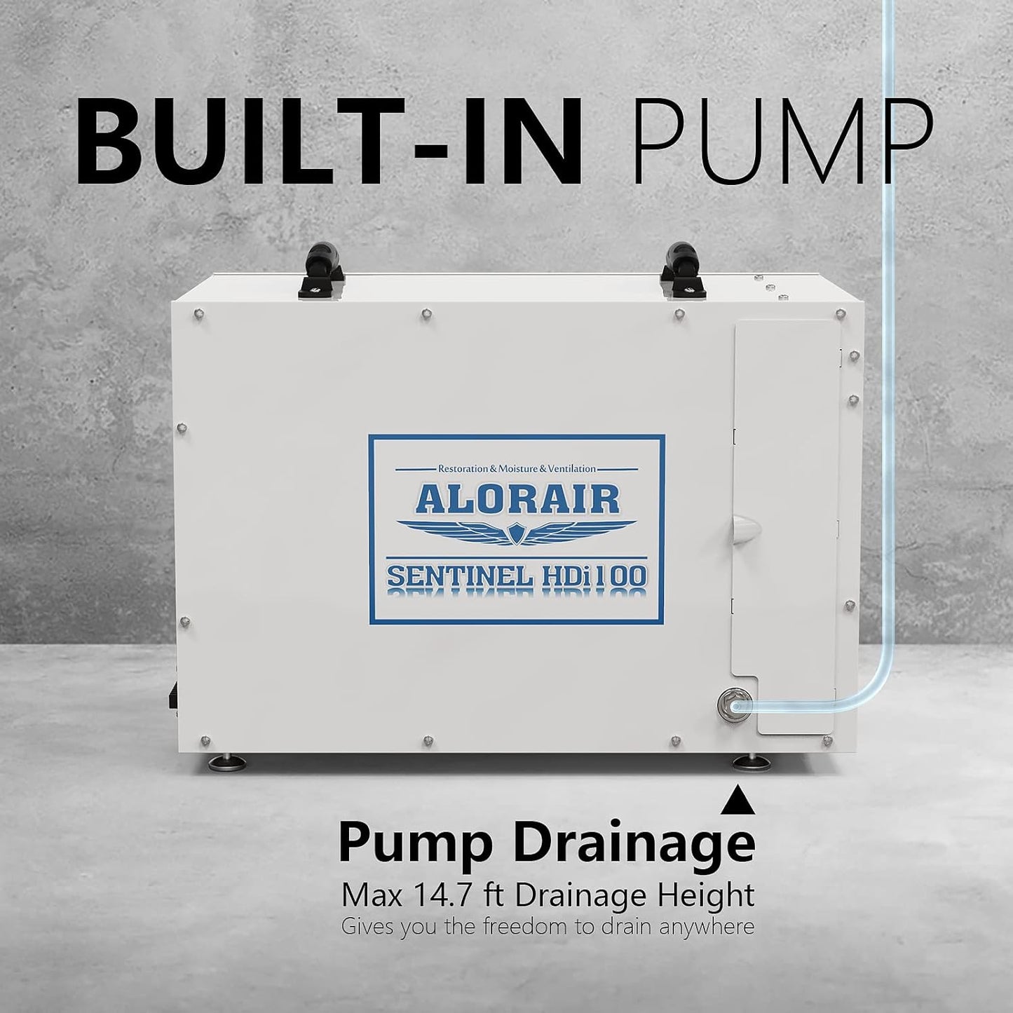 ALORAIR Sentinel HDi100 Commercial Dehumidifier with Pump, 220 Pints Whole Homes Dehumidifier for Crawl Spaces, Basements, up to 2,900 sq. ft. cETL