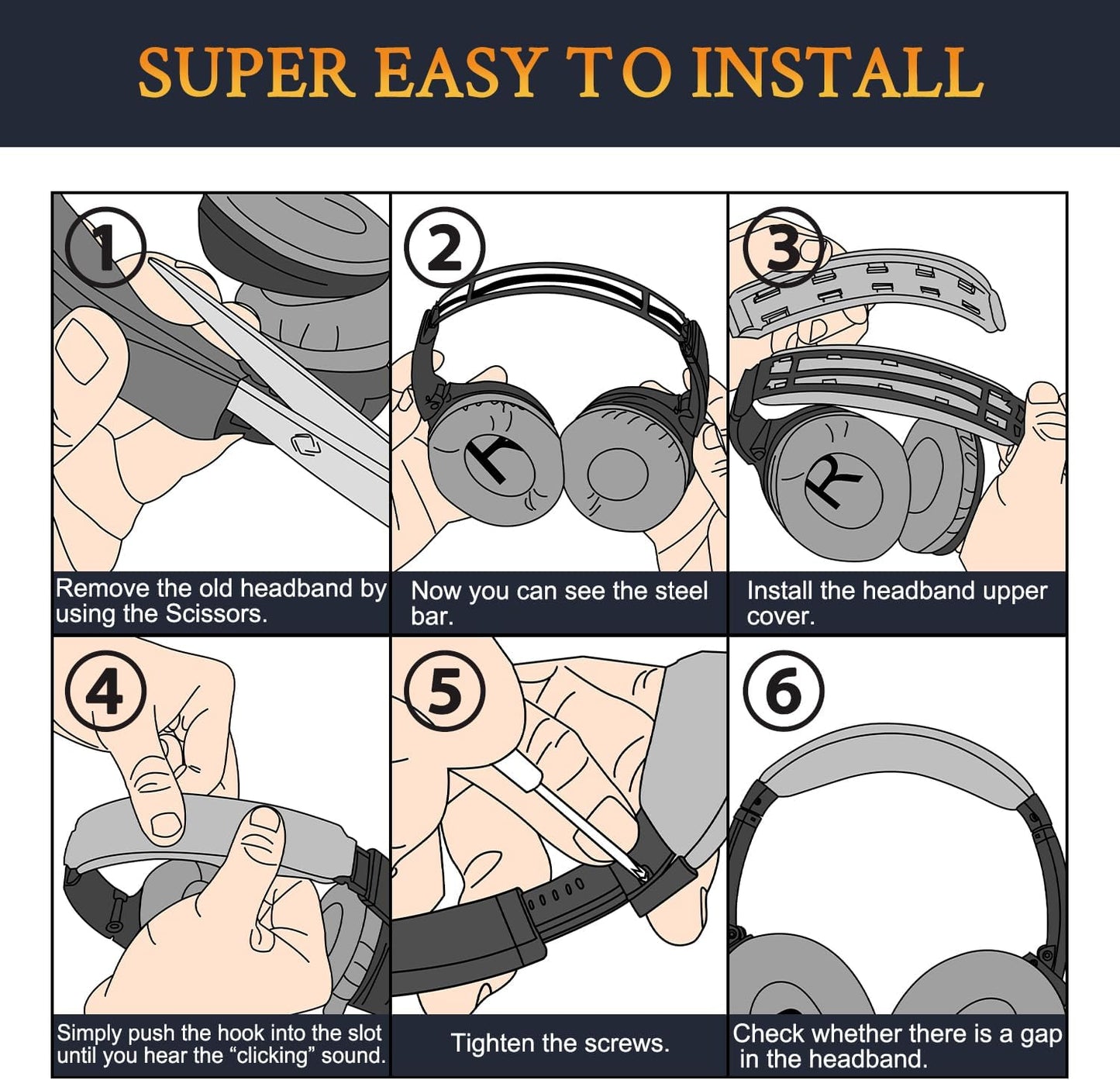 SOULWIT Ear Pads Cushions + Headband + Silicone Earpads Cover Protector, Replacement Kit for Bose QuietComfort 35 QC35, QC35 ii Over-Ear Headphones - Silver