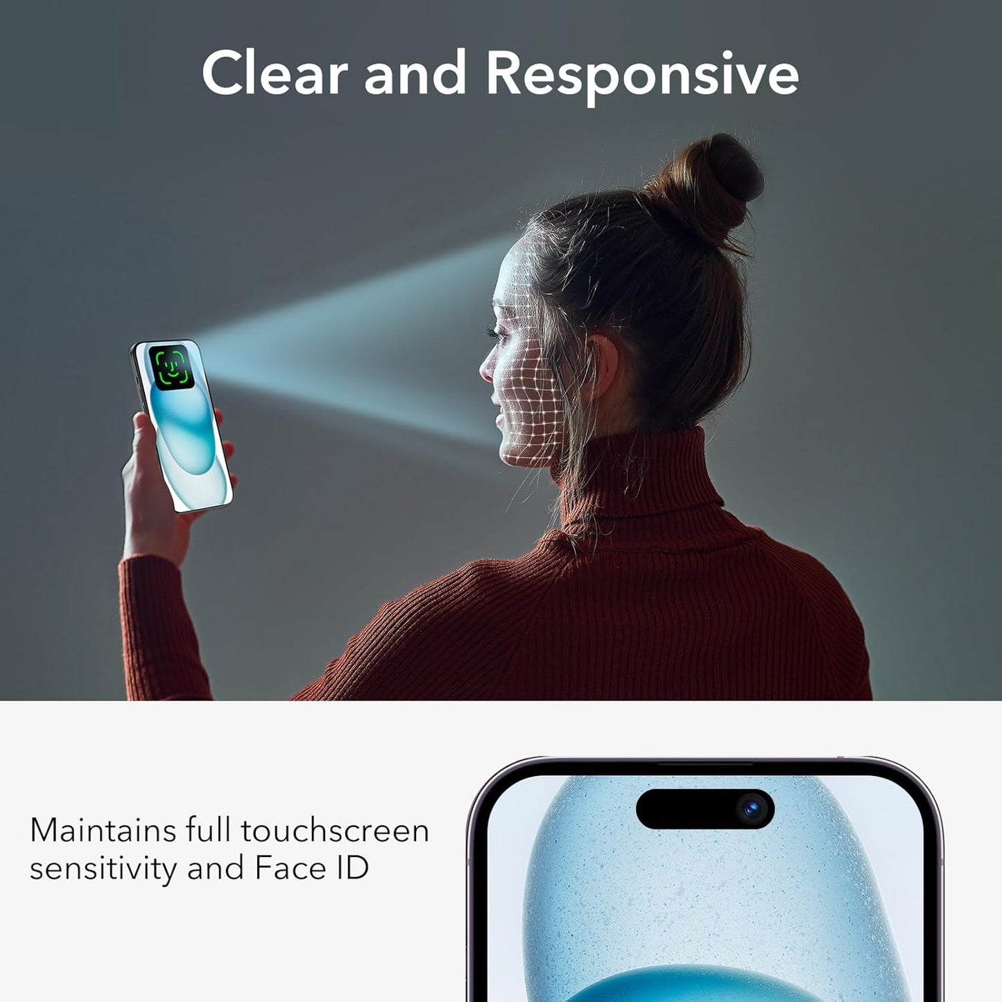 ESR 3+1 Pack for iPhone 15 Plus Privacy Screen Protector Set, Anti-spy Tempered-Glass Privacy Screen Protector, Micro-curved Edges, Case Friendly, 3-Pack with 1 Set of Individual Camera Lens Protector