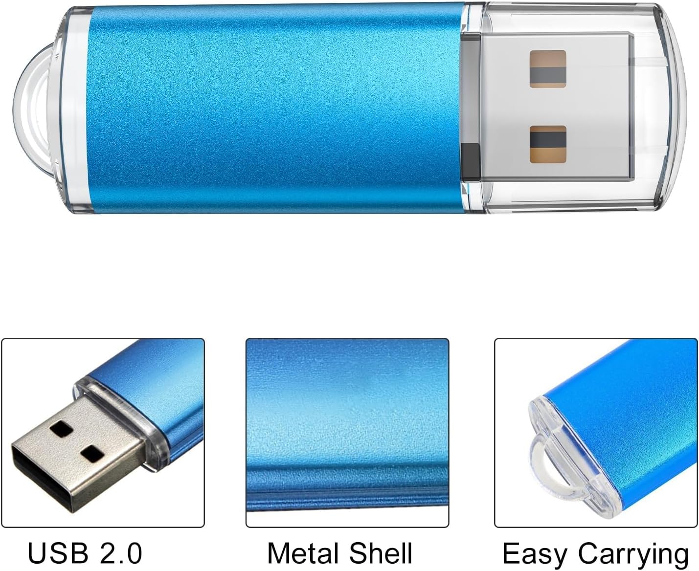 TOPESEL 50 Pack 4GB USB 2.0 Flash Drive High Speed 4G Thumb Drive Memory Stick Jump Drive 4G USB Drive Zip Drive for PC laptops, Tablets, TVs, car Audio (Blue)