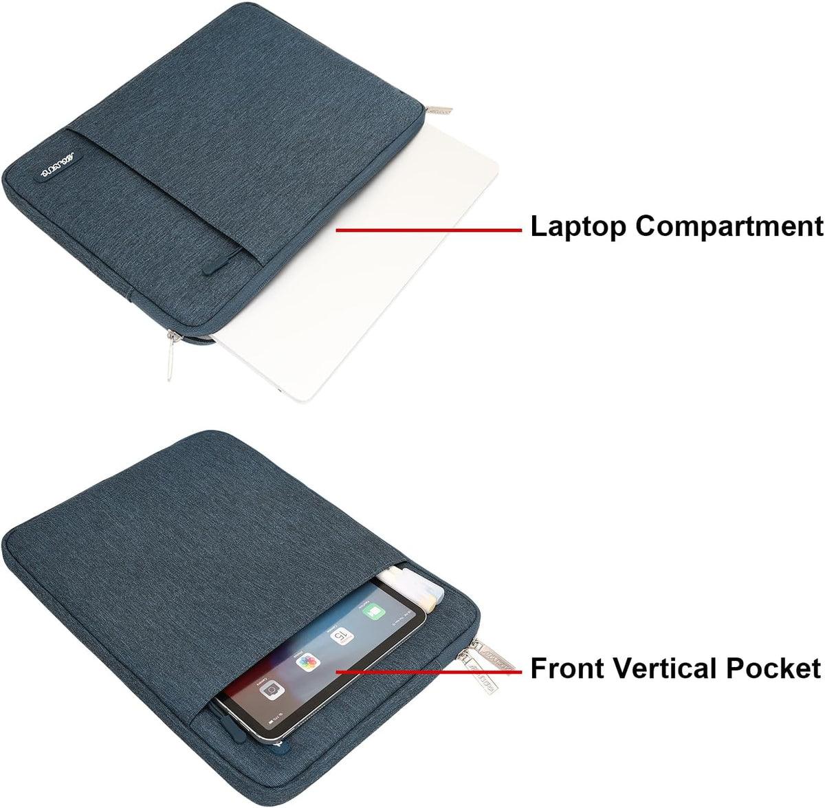 MOSISO Laptop Case 15 inch, 15 inch Laptop Sleeve Compatible with MacBook Air 15 M4 A3241 M3 A3114 M2 A2941 2025 2024 2023,Dell XPS 15,Polyester Vertical Computer Sleeve Bag with Pocket, Haze Blue