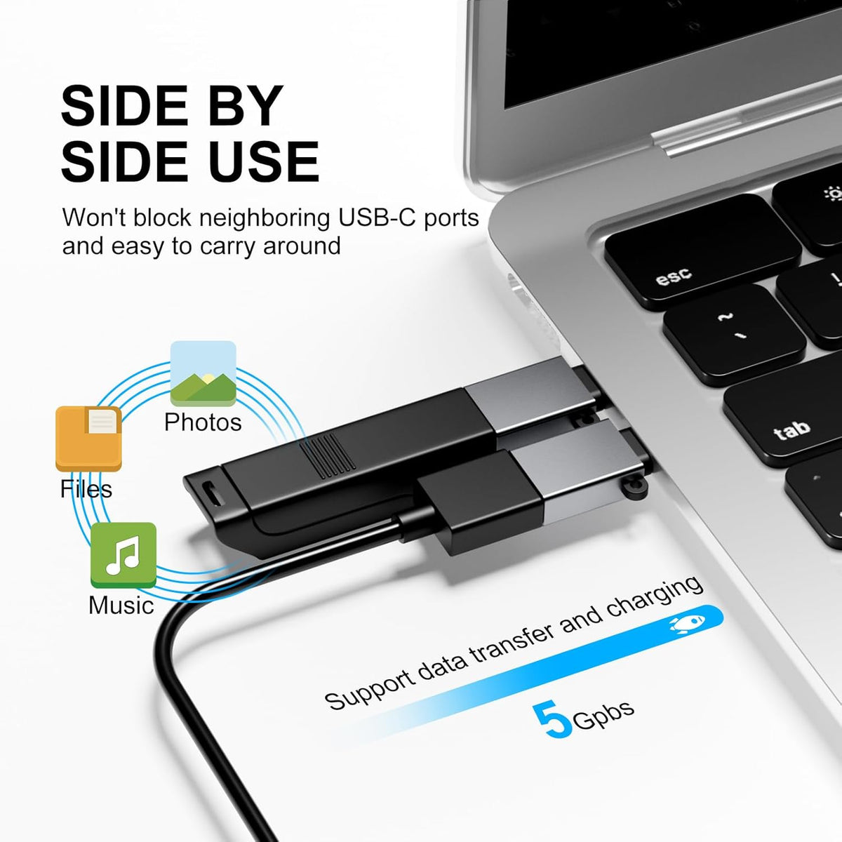 USB Type C Adapter 8 Pack,USB to USB C Adapter,USBC Type A Male Female OTG Converter Adaptor,Charger Cable Connector for iPhone 15 14 13,MacBook Pro,iPad,iMac,Grey